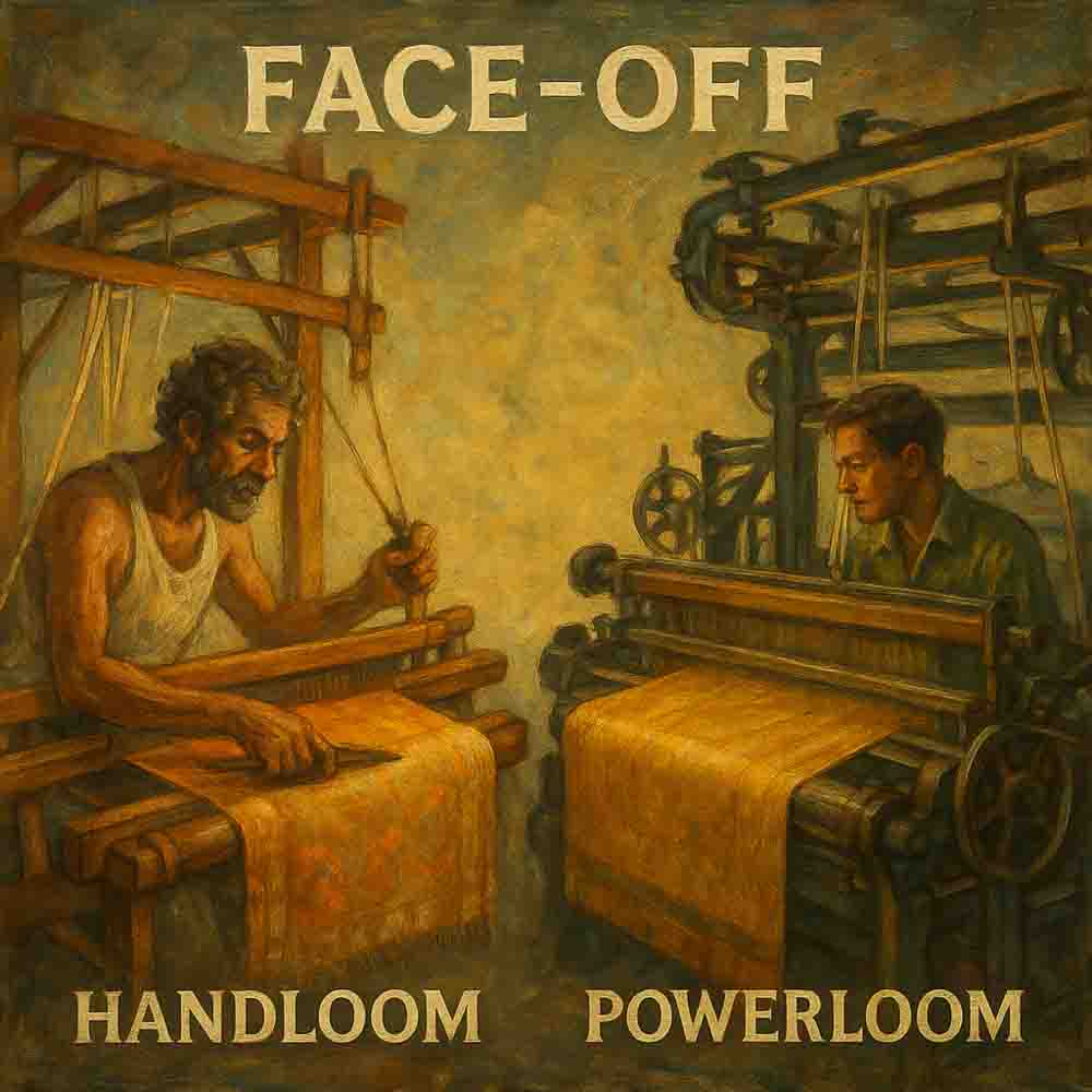 Face-off. Handloom vs Powerloom Sarees. Understand the differences to make an informed buying decision-HolyWeaves