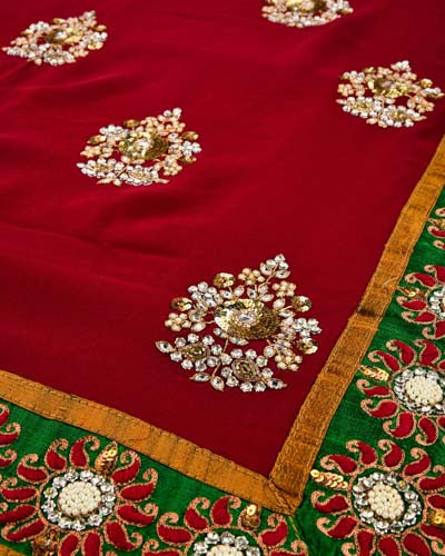 Embroidered Sarees - By HolyWeaves, Benares