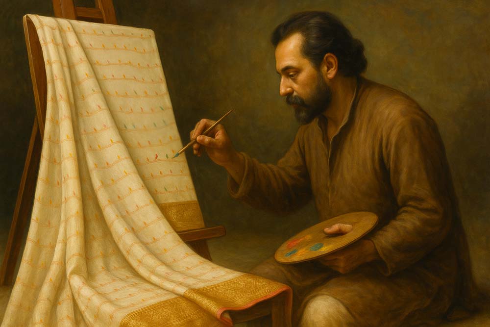 Pickasso | Hand-Brushed Sarees-HolyWeaves