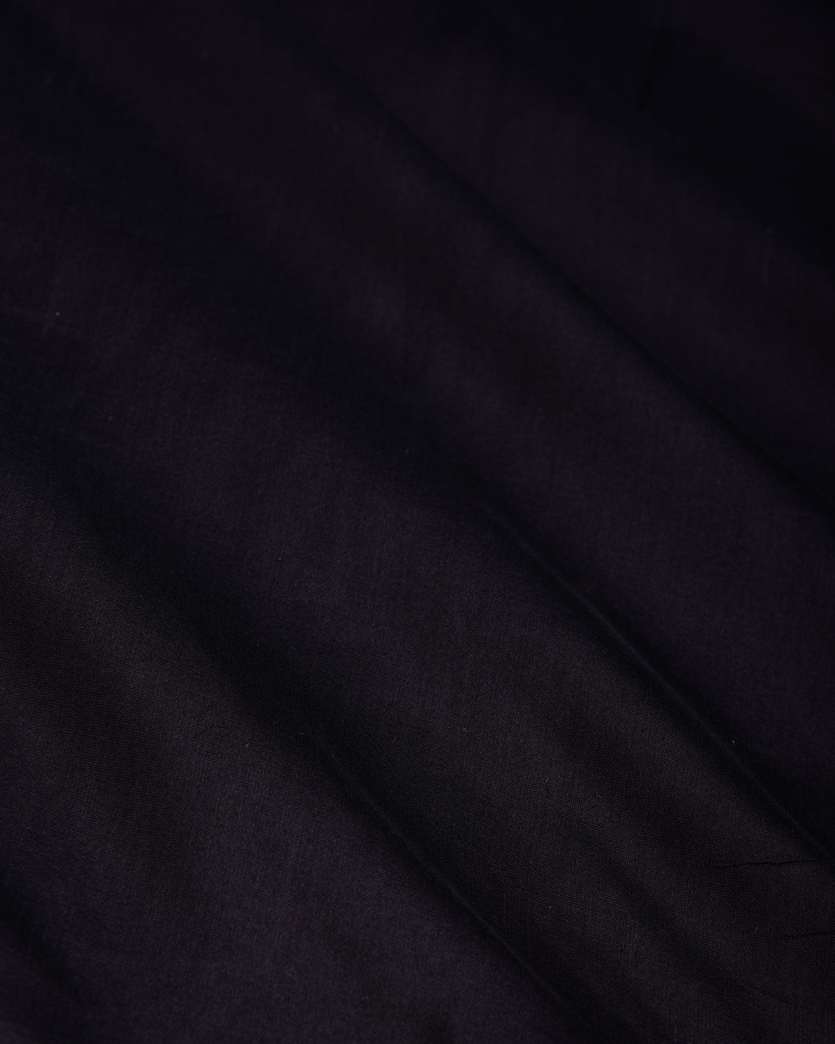 Black Banarasi Plain Woven Spun Silk Unisex Fabric-HolyWeaves