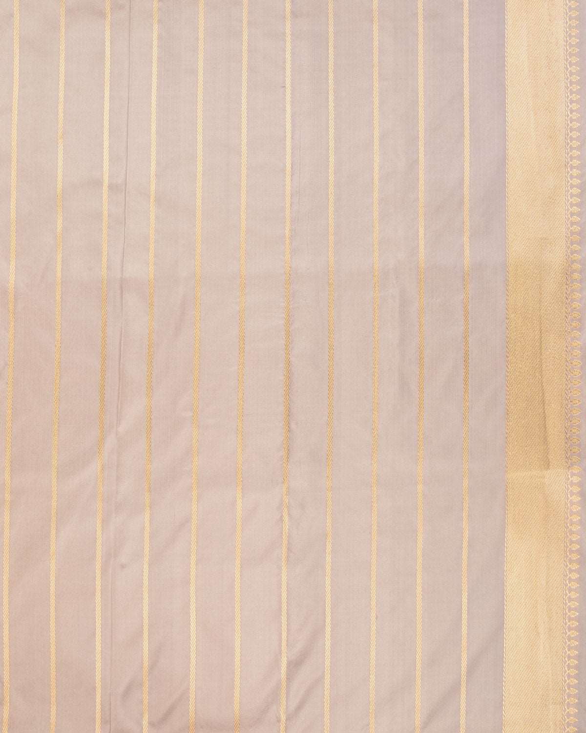 Beige Banarasi Gold & Silver Zari Ghana Jaal Cutwork Brocade Handwoven Katan Silk Saree - By HolyWeaves, Benares