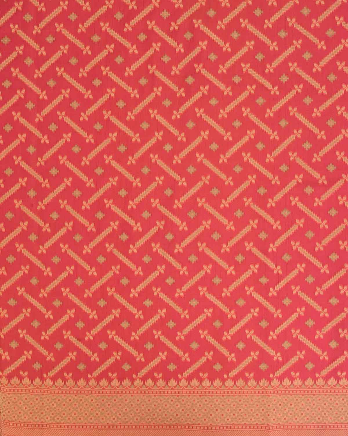 Shot Peach Banarasi Resham Jaal Cutwork Brocade Woven Art Cotton Silk Saree-HolyWeaves