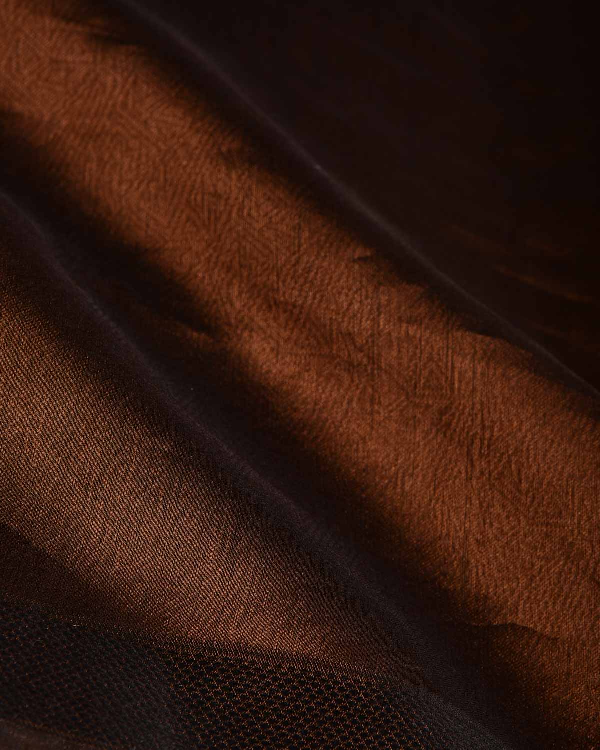 Metallic Copper WATERMARK Abstract Geometry Brocade Handwoven Kora Tissue Banarasi Saree-HolyWeaves