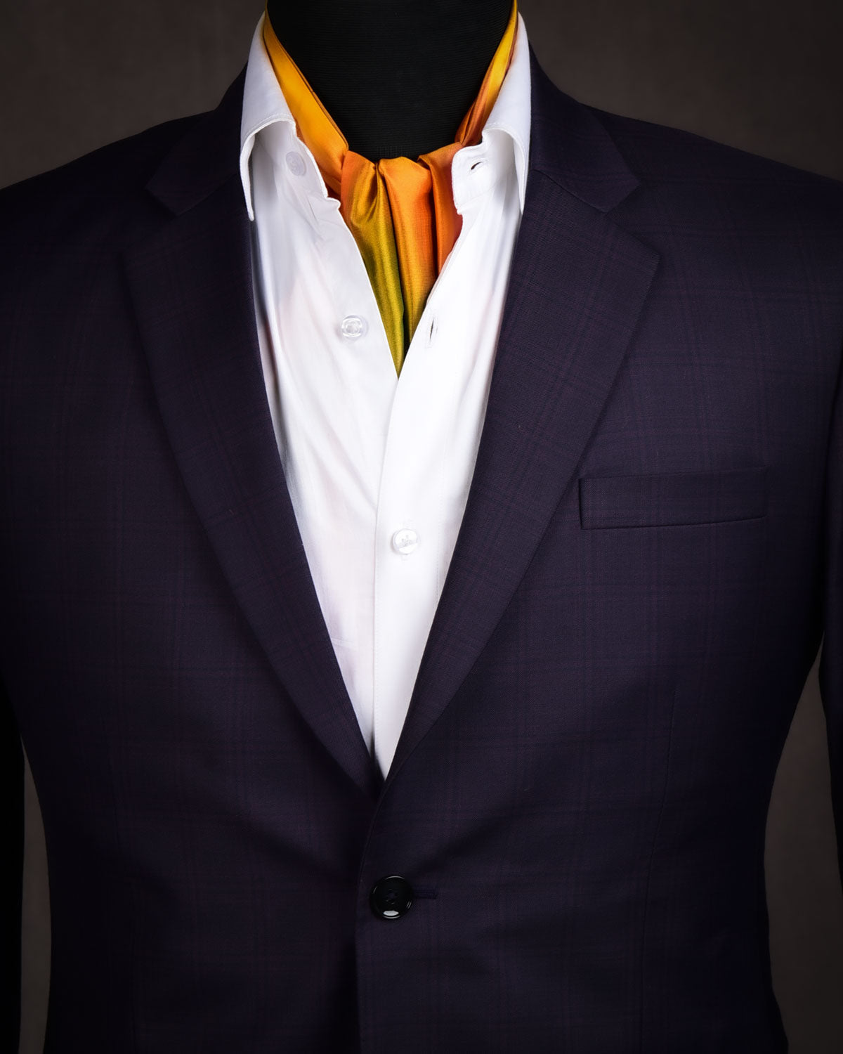 Vibgyor Yellow Handwoven Silk Ascot Tie-HolyWeaves