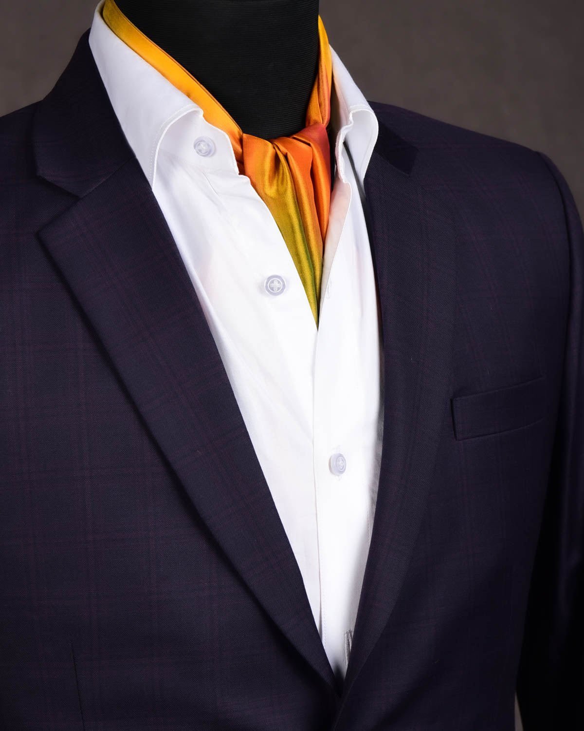 Vibgyor Yellow Handwoven Silk Ascot Tie-HolyWeaves