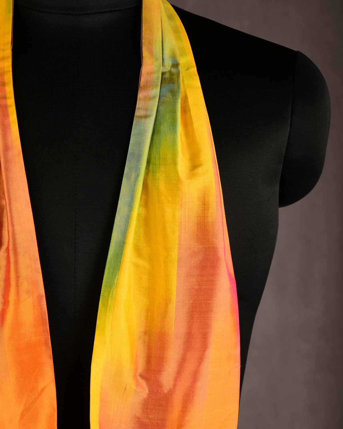 Vibgyor Yellow Handwoven Silk Ascot Tie-HolyWeaves