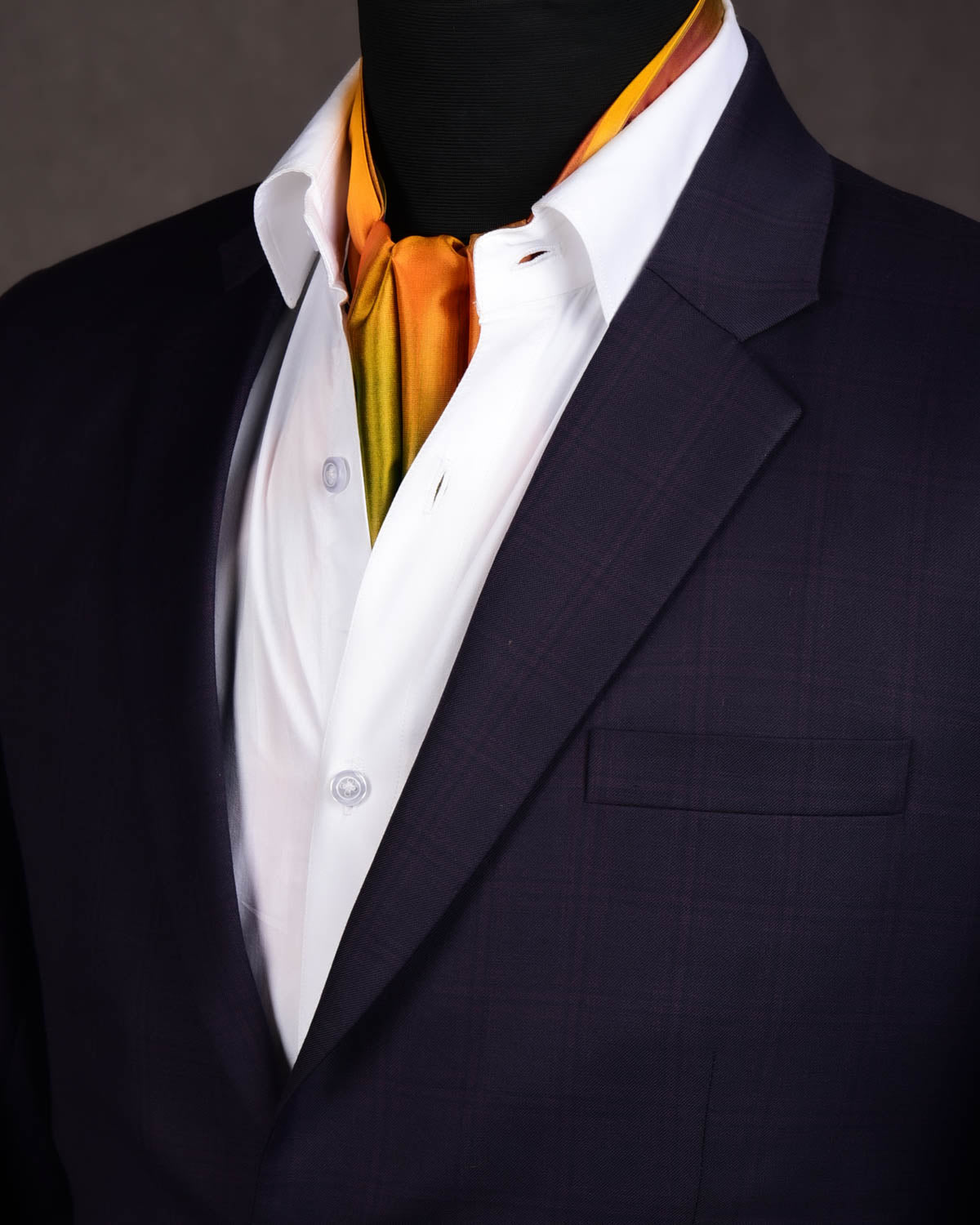 Vibgyor Yellow Handwoven Silk Ascot Tie-HolyWeaves