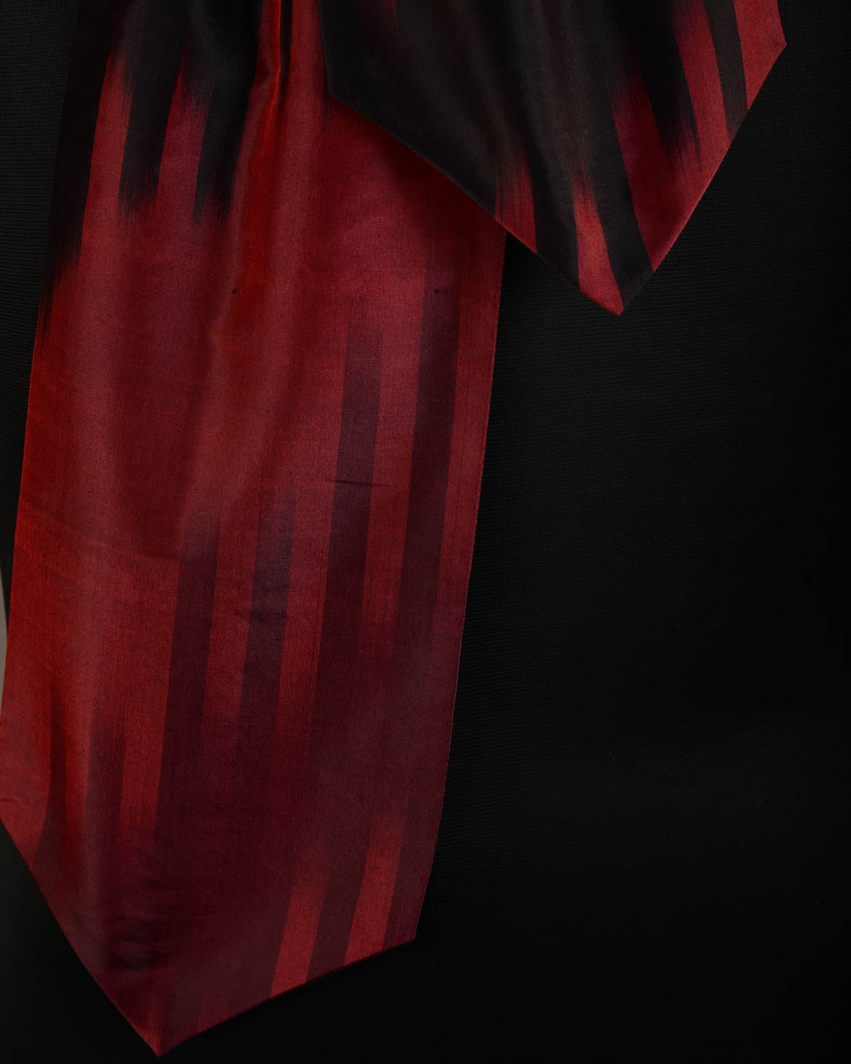 Ombre Maroon Handwoven Silk Ascot Tie-HolyWeaves