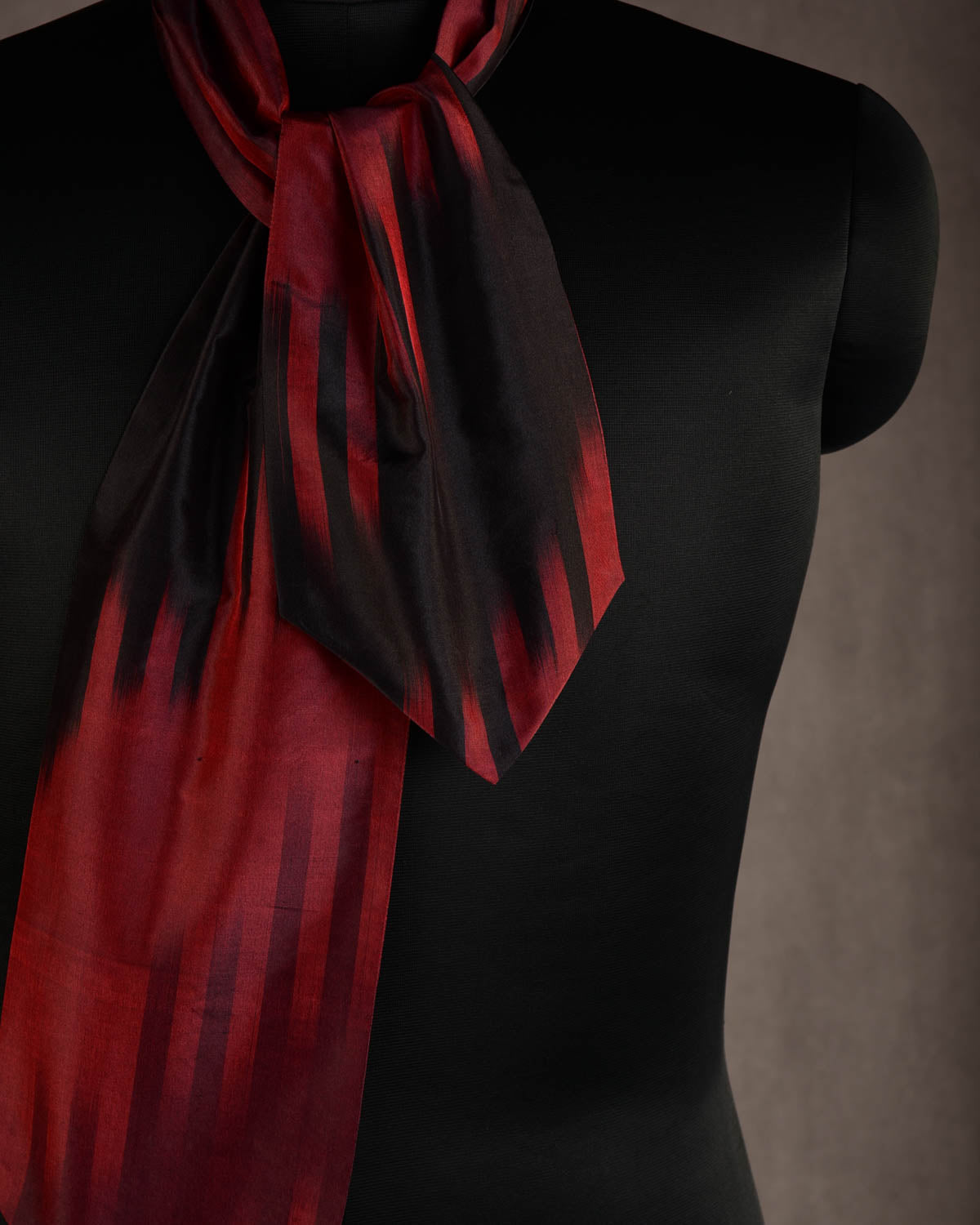 Ombre Maroon Handwoven Silk Ascot Tie-HolyWeaves
