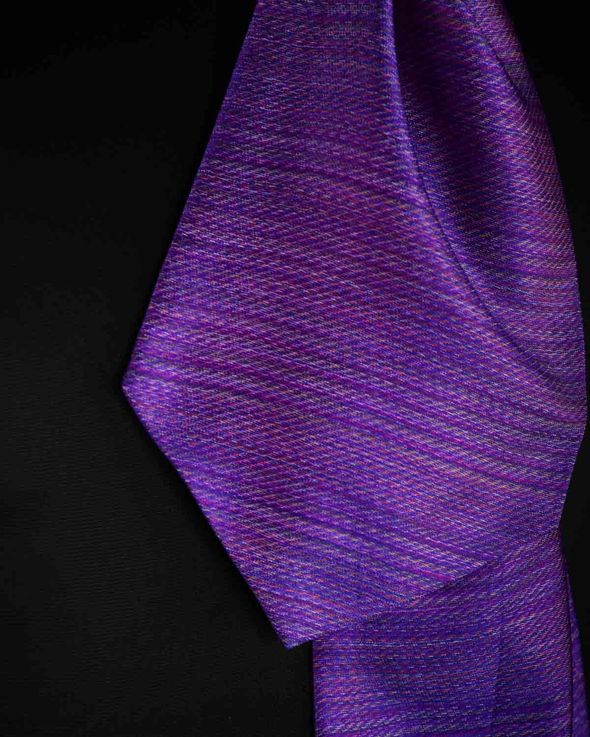 Purple Multi-color Waterfall Handwoven Silk Ascot Tie-HolyWeaves