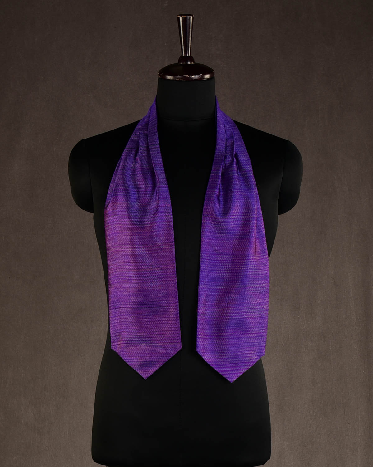 Purple Multi-color Waterfall Handwoven Silk Ascot Tie-HolyWeaves
