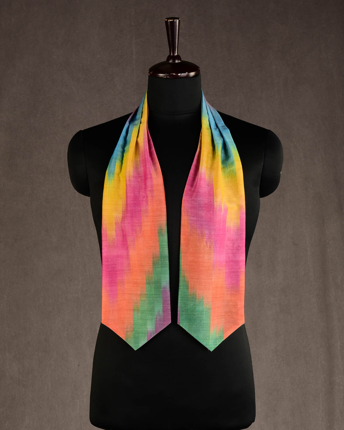 Ombre Multi-color Handwoven Cotton Silk Ascot Tie-HolyWeaves