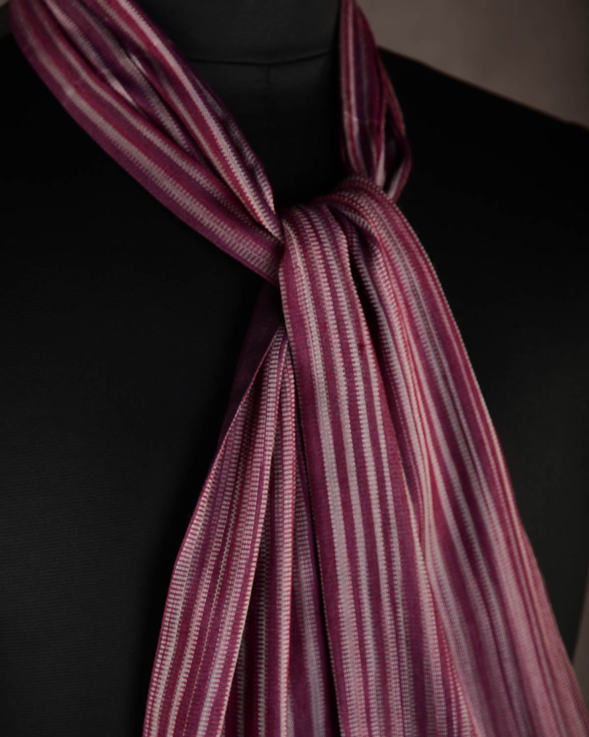 Variegated Mahogany Dual Sided Handwoven Silk Wool Ascot Tie-HolyWeaves