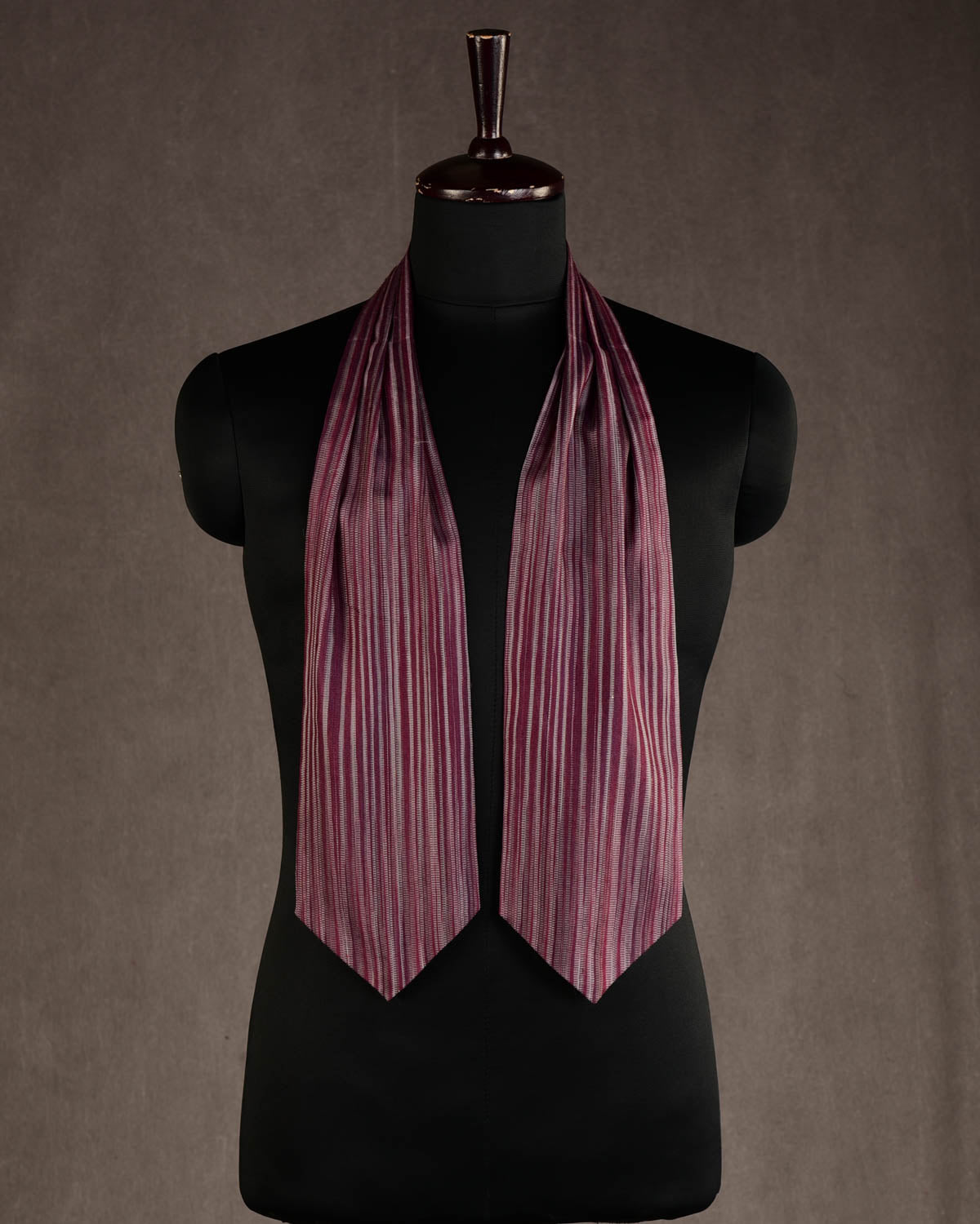 Variegated Mahogany Dual Sided Handwoven Silk Wool Ascot Tie-HolyWeaves