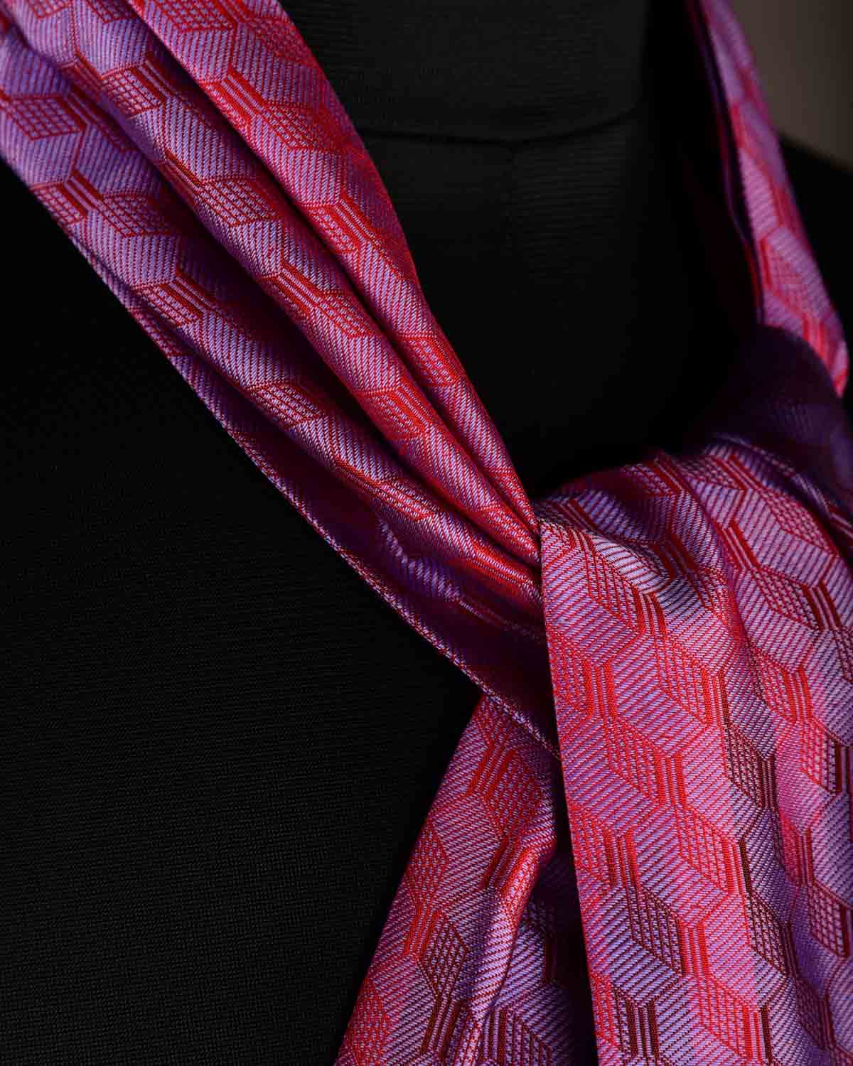 Ombre Mauve Metropolis Handwoven Silk Ascot Tie-HolyWeaves
