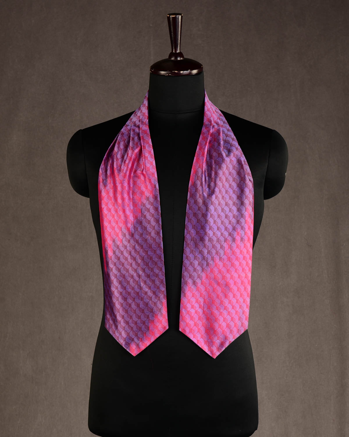 Ombre Mauve Metropolis Handwoven Silk Ascot Tie-HolyWeaves