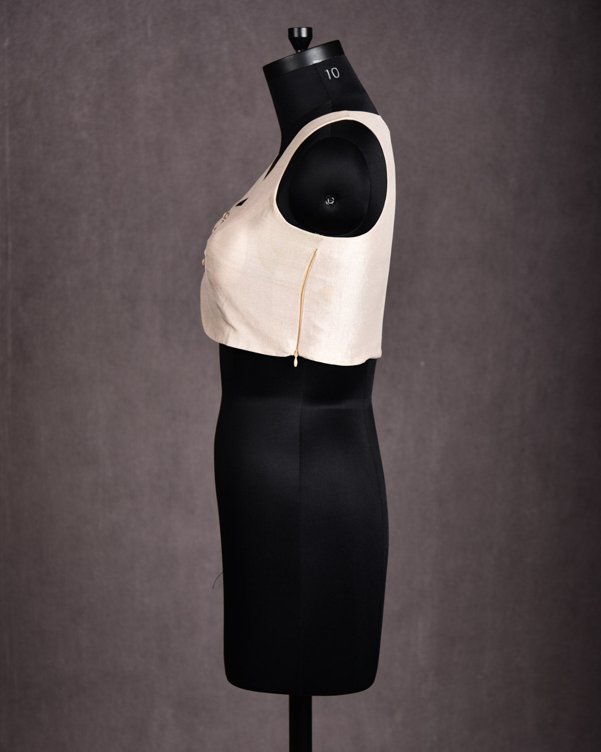 Golden Beige Banarasi Plain Tissue Blouse-HolyWeaves