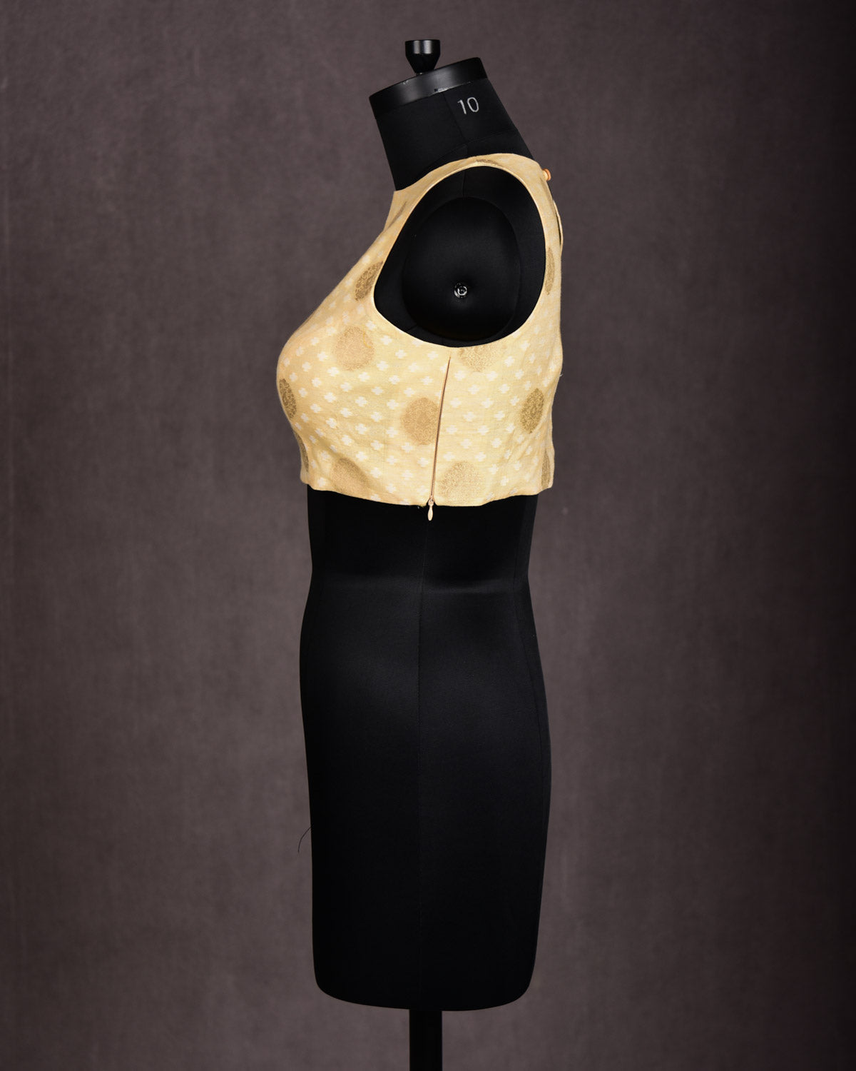 Mellow Yellow Banarasi Brocade Cotton Silk Blouse-HolyWeaves