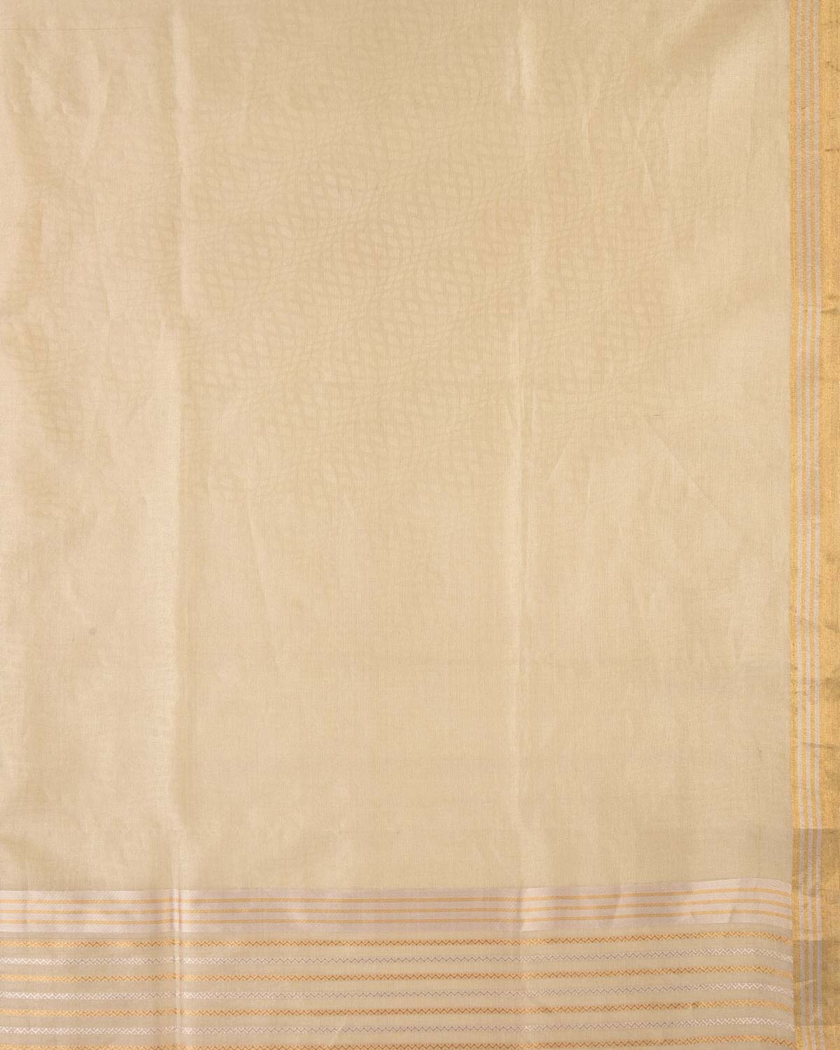 Metallic Silver Watermark Geometric Tanchoi Woven Banarasi Kora Tissue Dupatta-HolyWeaves