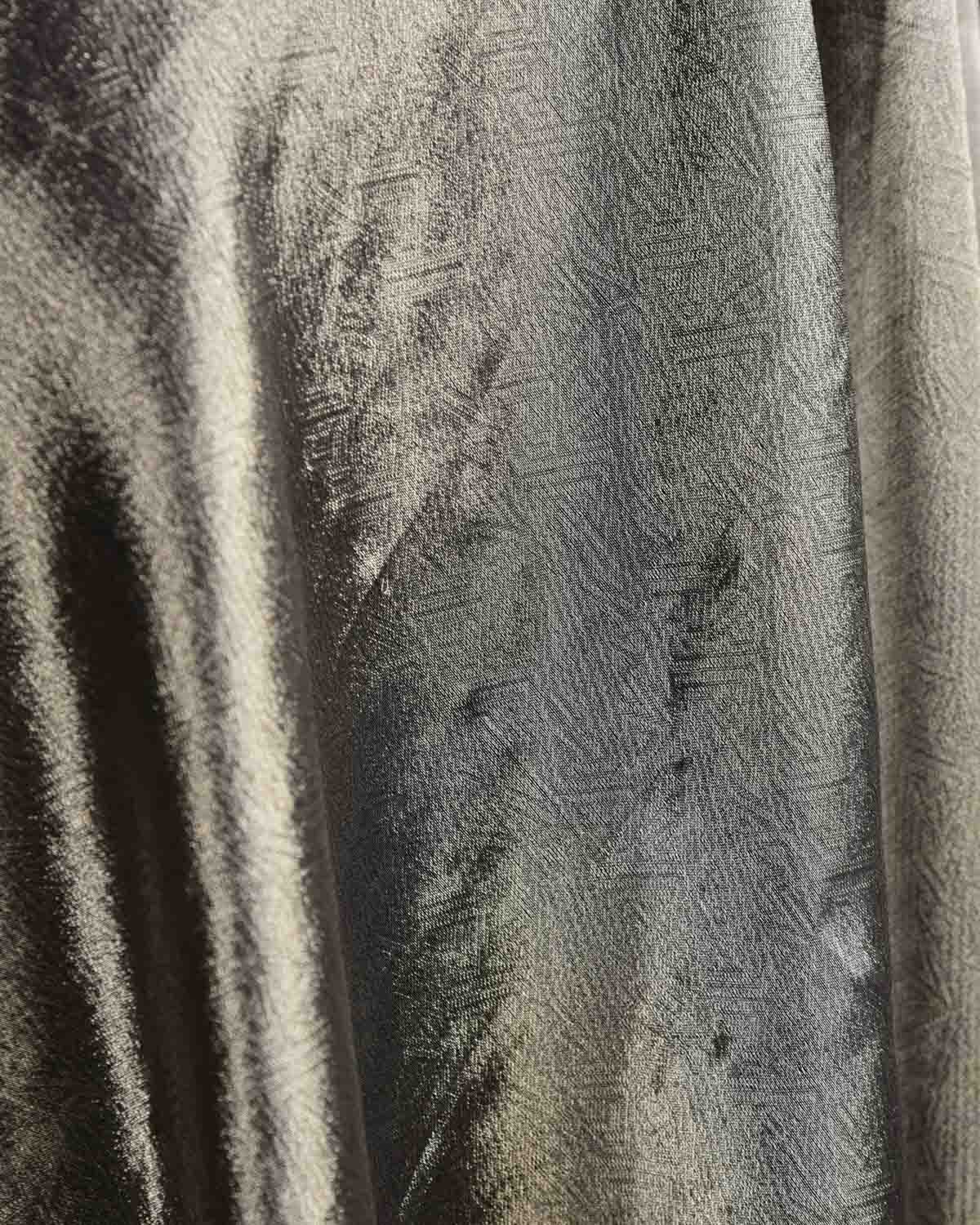 Metallic Silver Gray WATERMARK Abstract Geometry Brocade Handwoven Kora Tissue Banarasi Dupatta-HolyWeaves