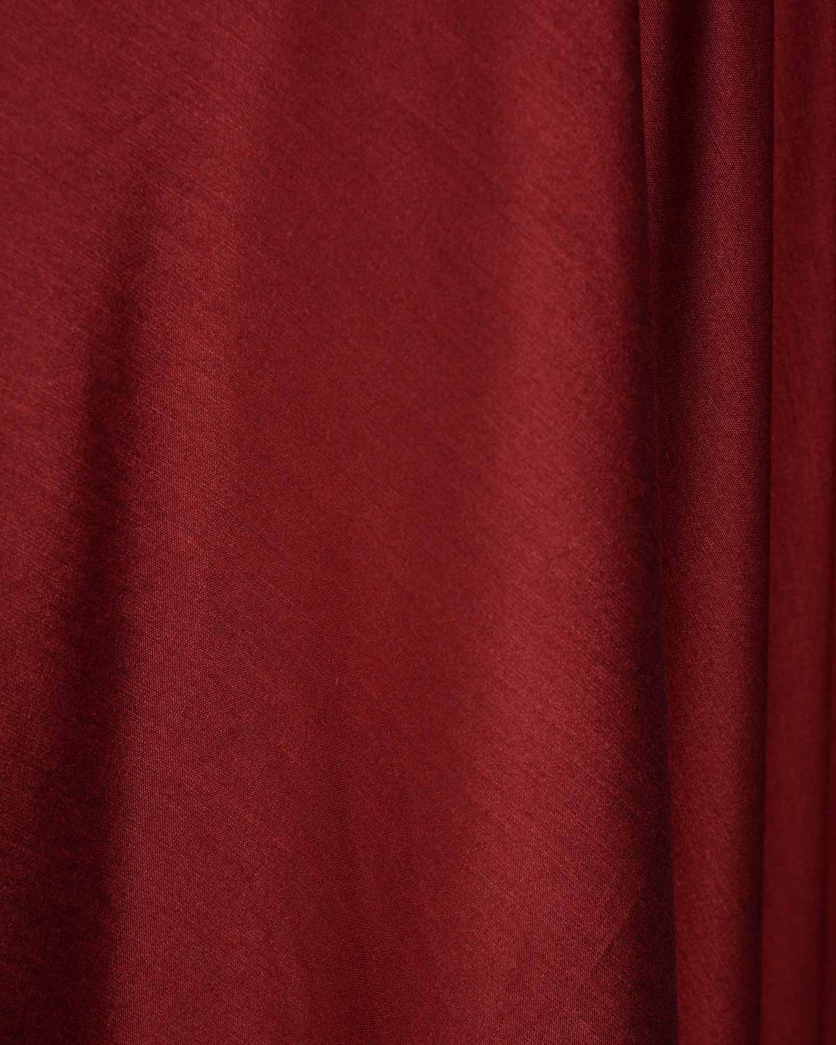 Maroon Plain Art Cotton Silk Fabric for Pyjama, Chudidar, Furnishings etc-HolyWeaves