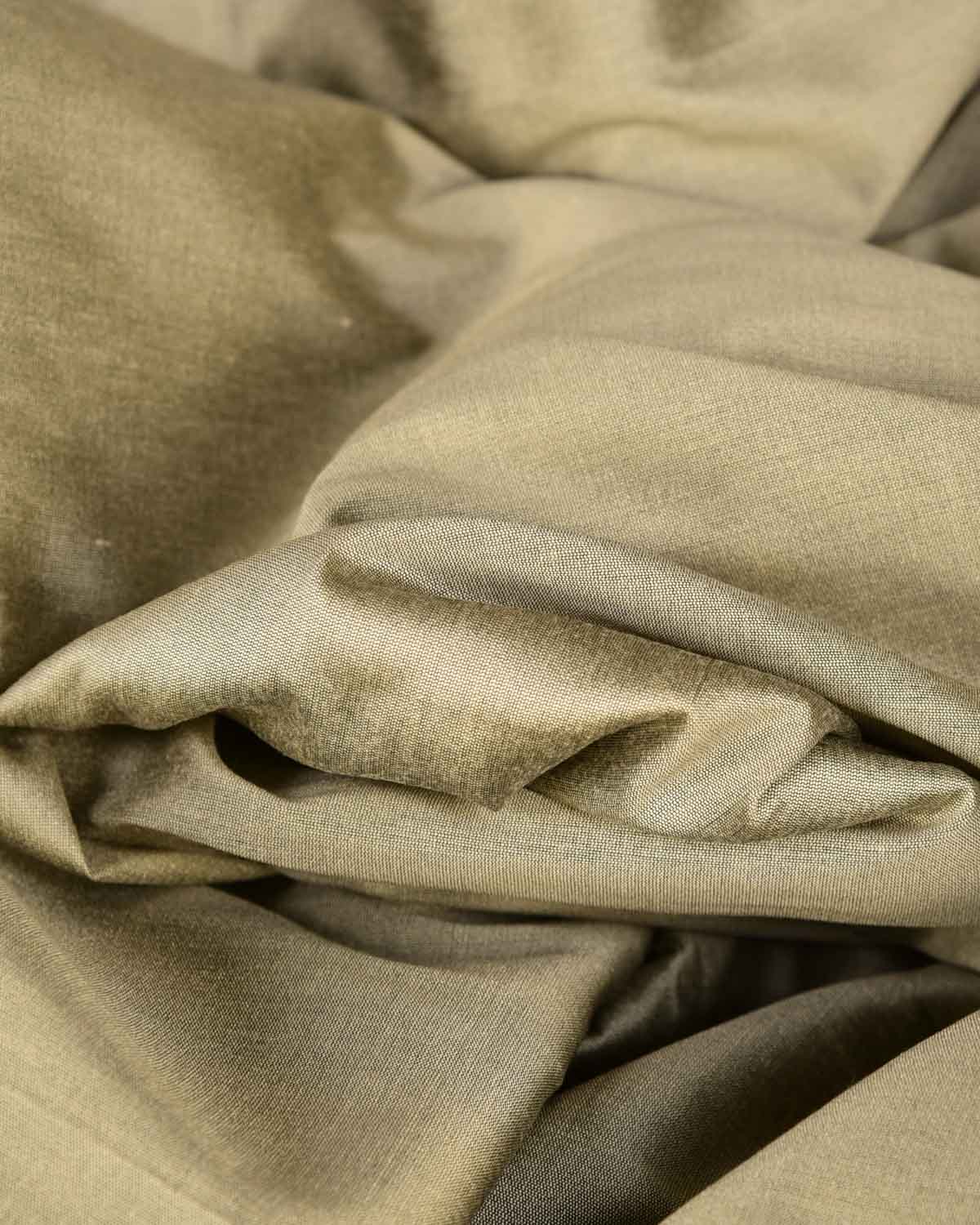 Gray Green Plain Art Cotton Silk Fabric for Pyjama, Chudidar, Furnishings etc-HolyWeaves