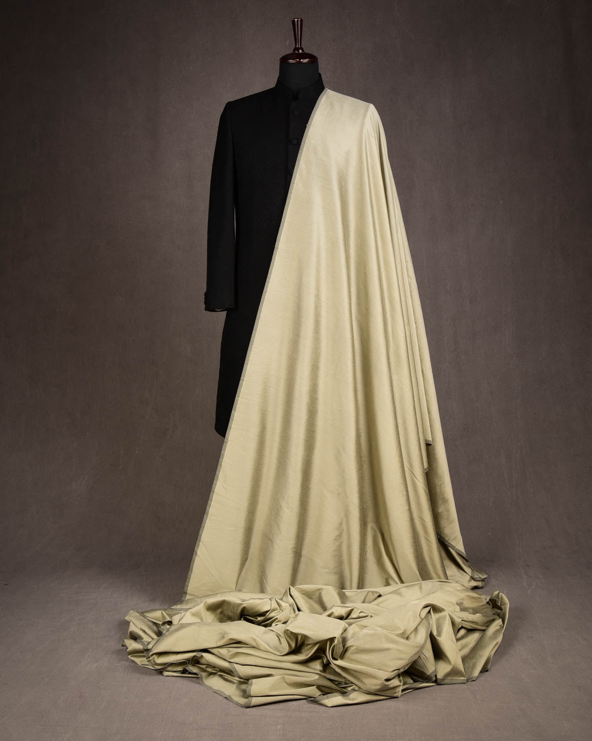 Gray Green Plain Art Cotton Silk Fabric for Pyjama, Chudidar, Furnishings etc-HolyWeaves