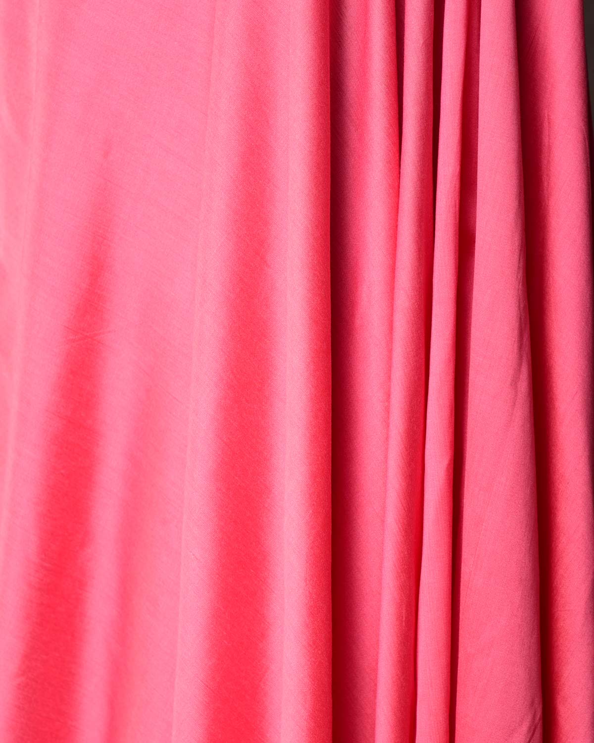 Salmon Pink Plain Art Cotton Silk Fabric for Pyjama, Chudidar, Furnishings etc-HolyWeaves