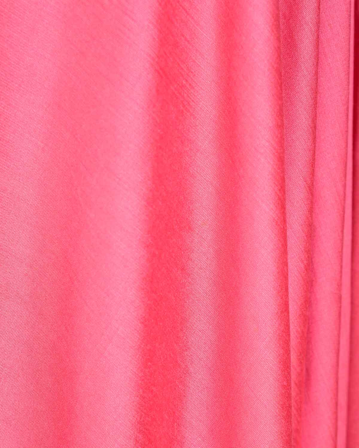 Salmon Pink Plain Art Cotton Silk Fabric for Pyjama, Chudidar, Furnishings etc-HolyWeaves