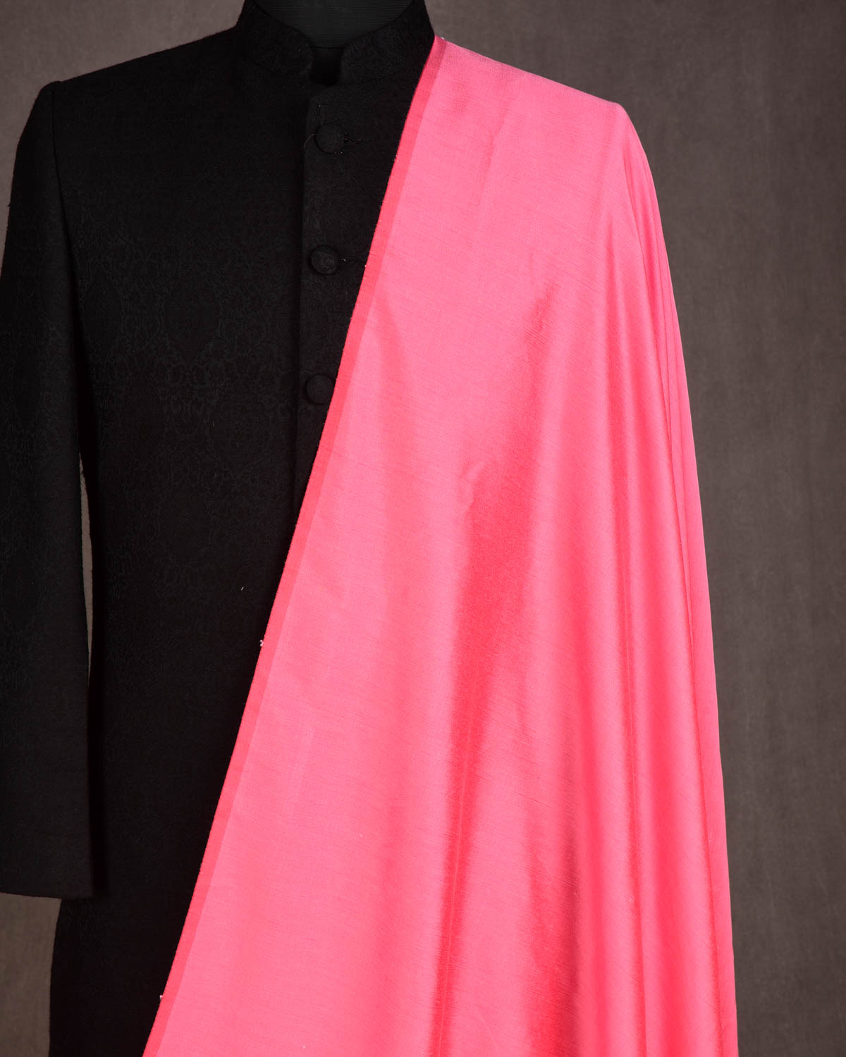 Salmon Pink Plain Art Cotton Silk Fabric for Pyjama, Chudidar, Furnishings etc-HolyWeaves