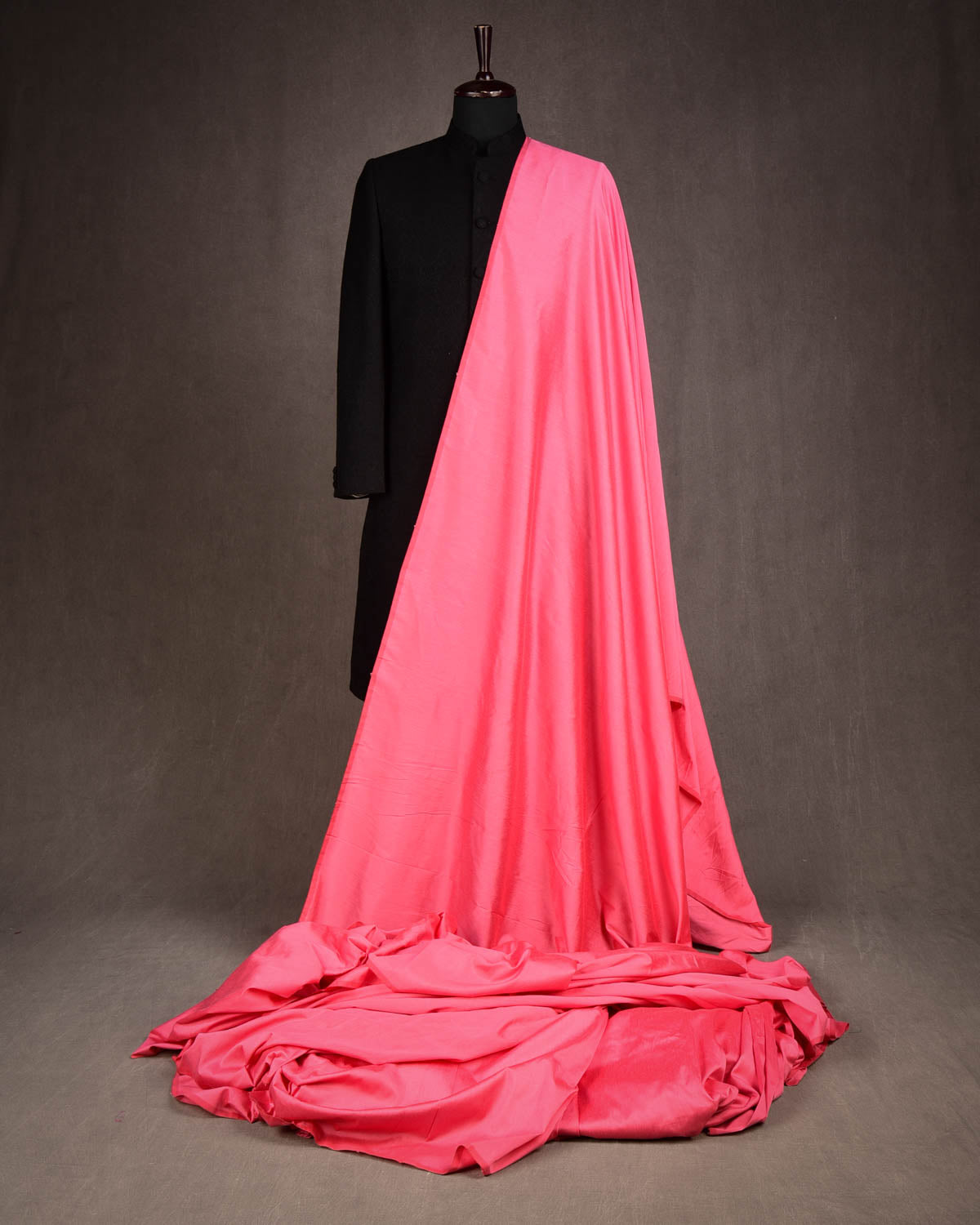 Salmon Pink Plain Art Cotton Silk Fabric for Pyjama, Chudidar, Furnishings etc-HolyWeaves