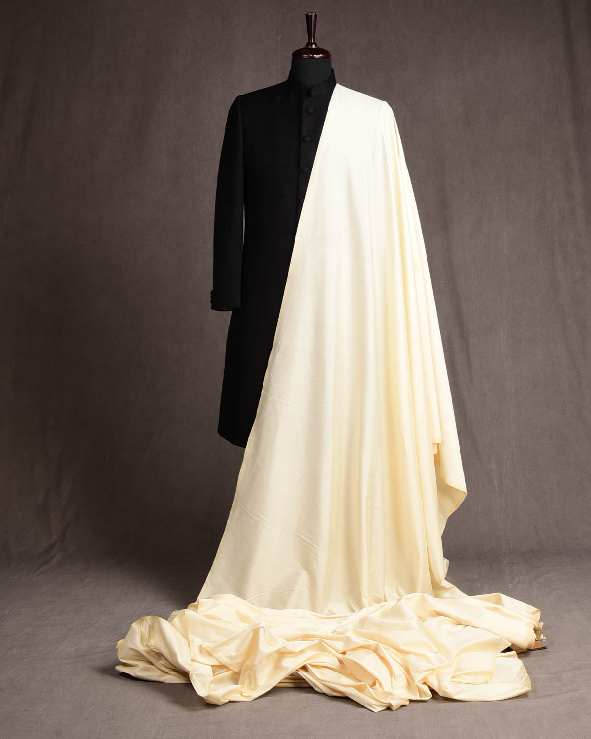 Cream Poly Cotton Silk Fabric for Pyjama, Chudidar, Furnishings etc-HolyWeaves