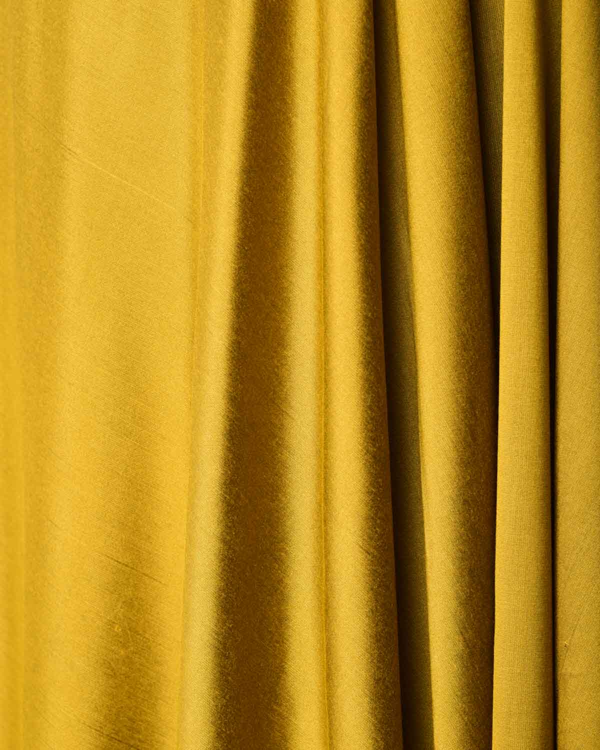 Dijon Yellow Poly Cotton Silk Fabric-HolyWeaves