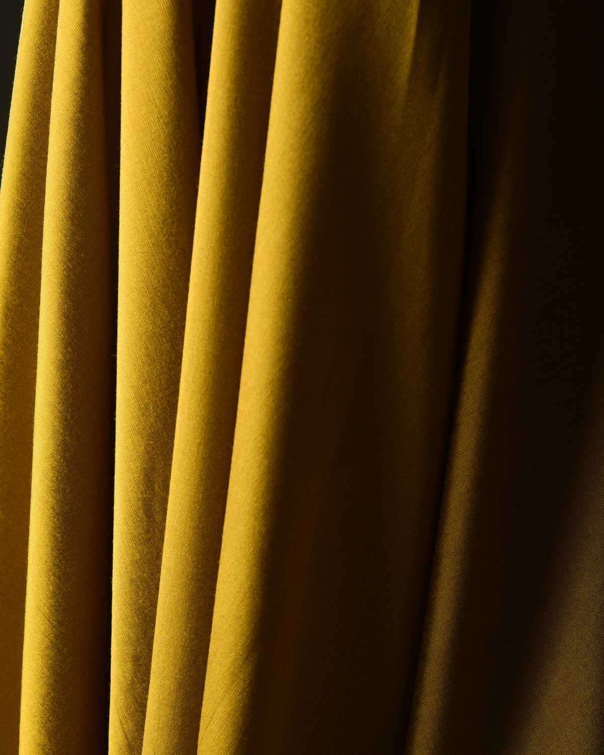 Dijon Yellow Poly Cotton Silk Fabric-HolyWeaves
