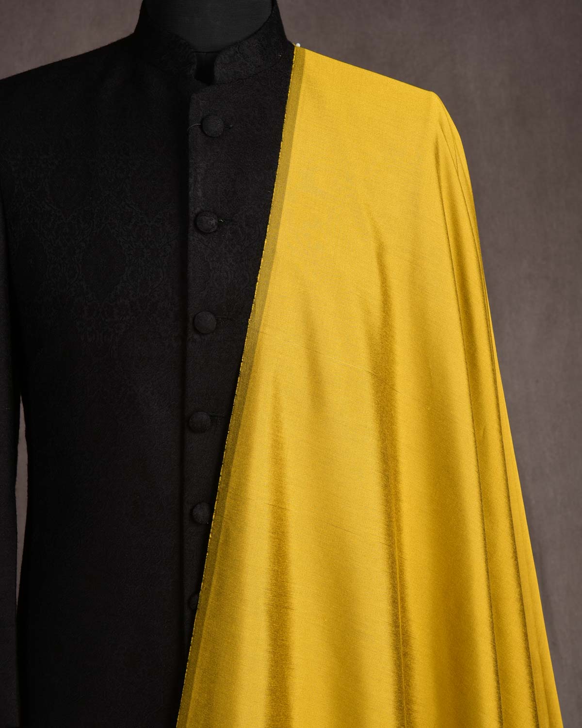 Dijon Yellow Poly Cotton Silk Fabric-HolyWeaves