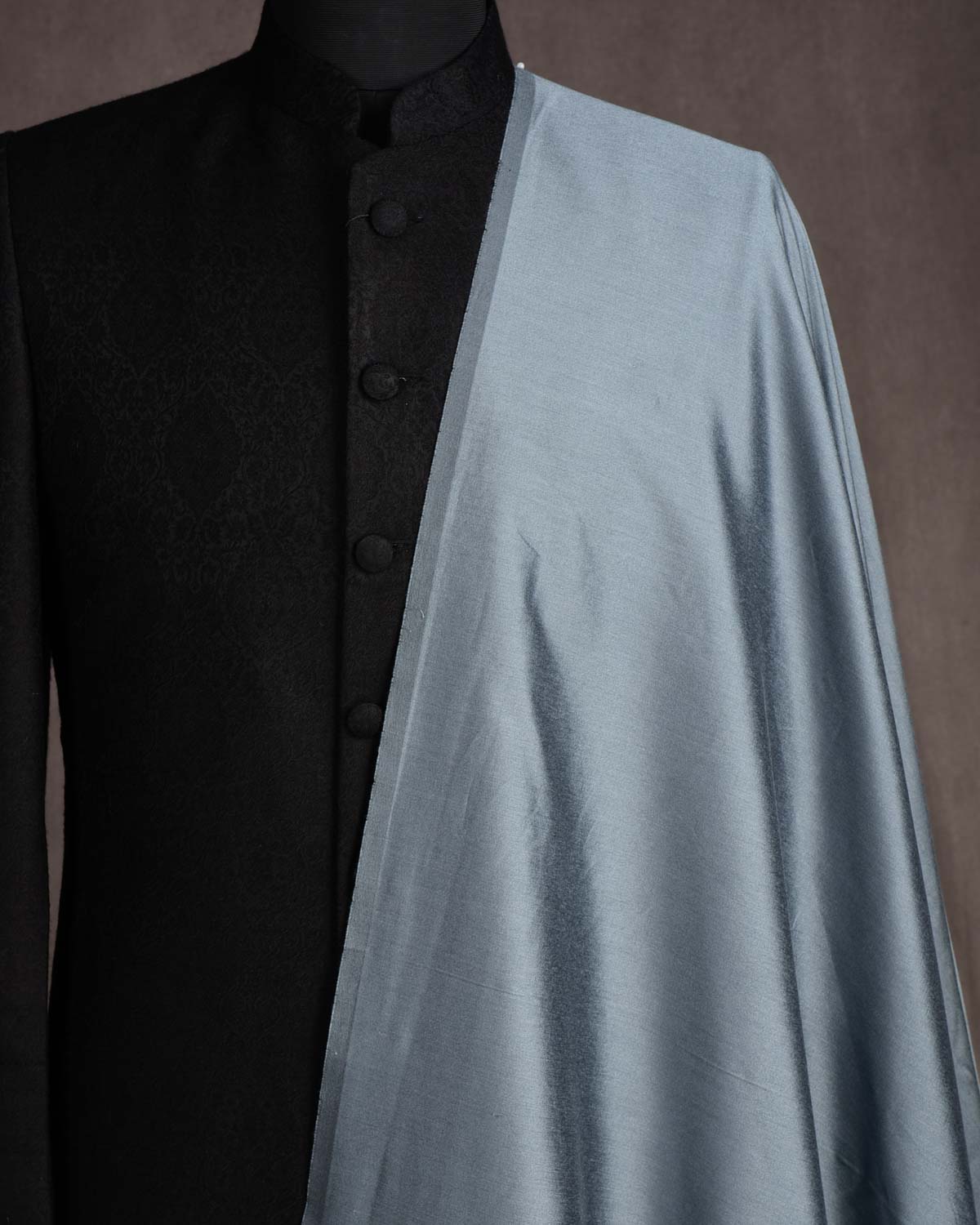 Gray Poly Cotton Silk Fabric-HolyWeaves