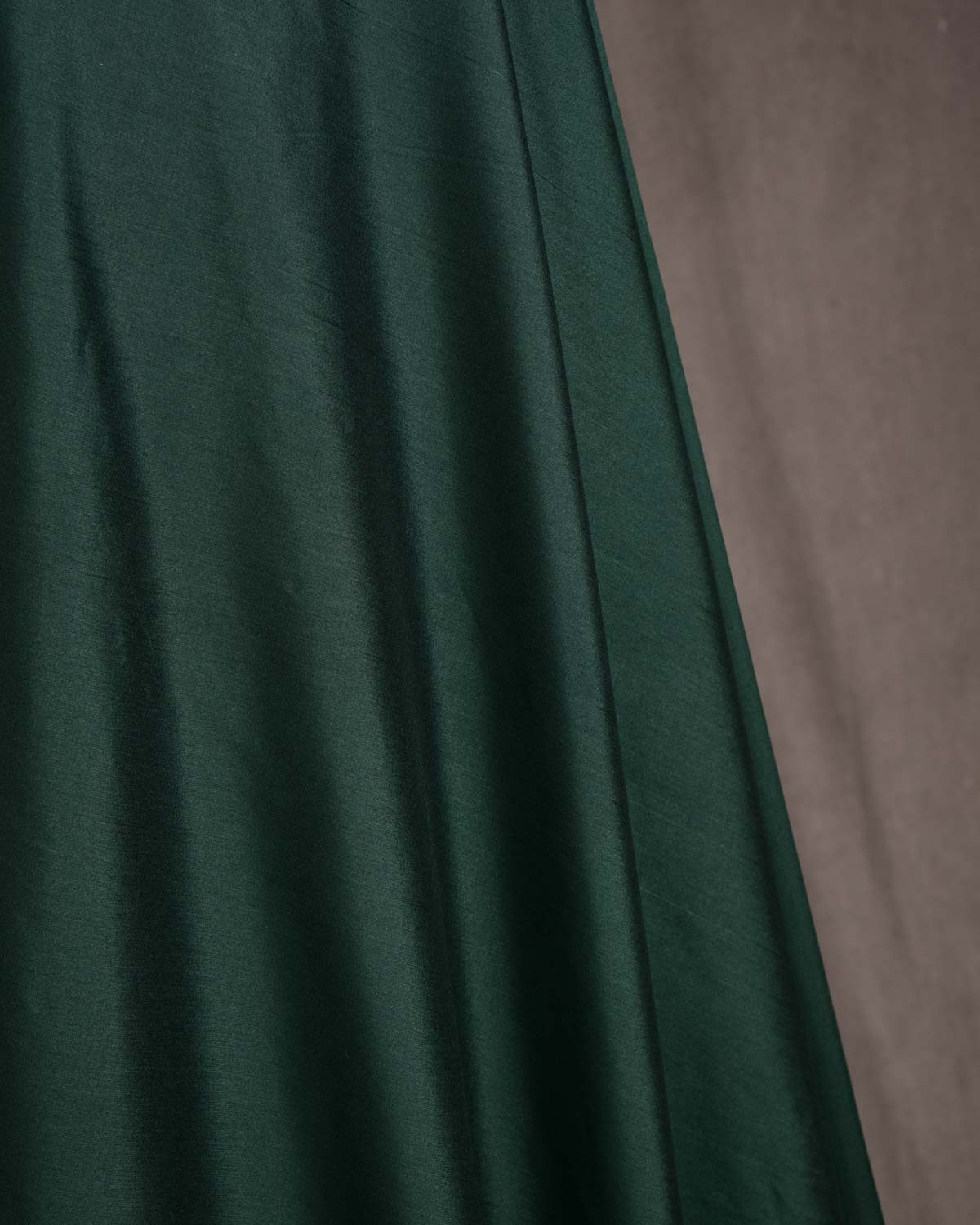 Midnight Green Poly Cotton Silk Fabric-HolyWeaves