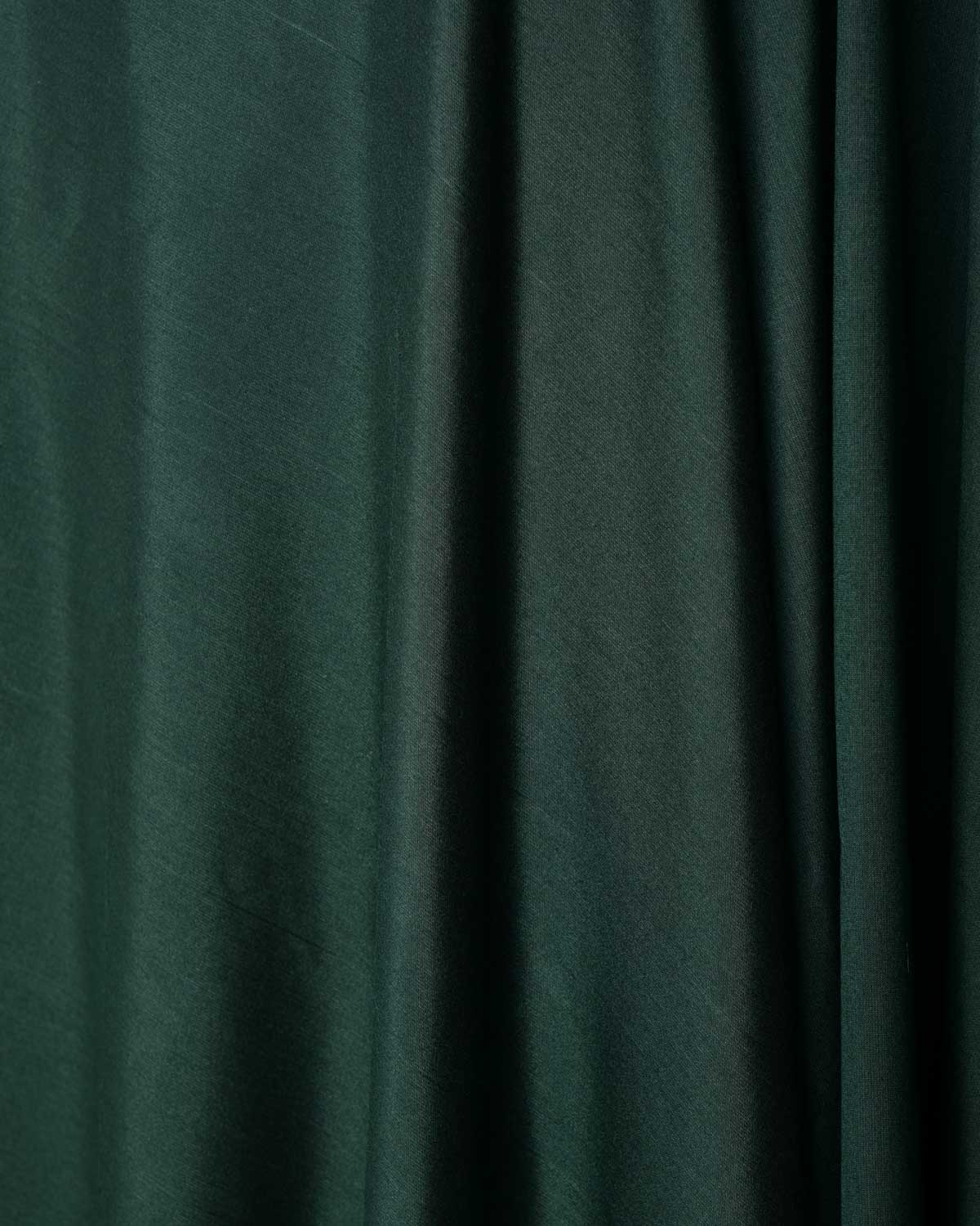 Midnight Green Poly Cotton Silk Fabric-HolyWeaves