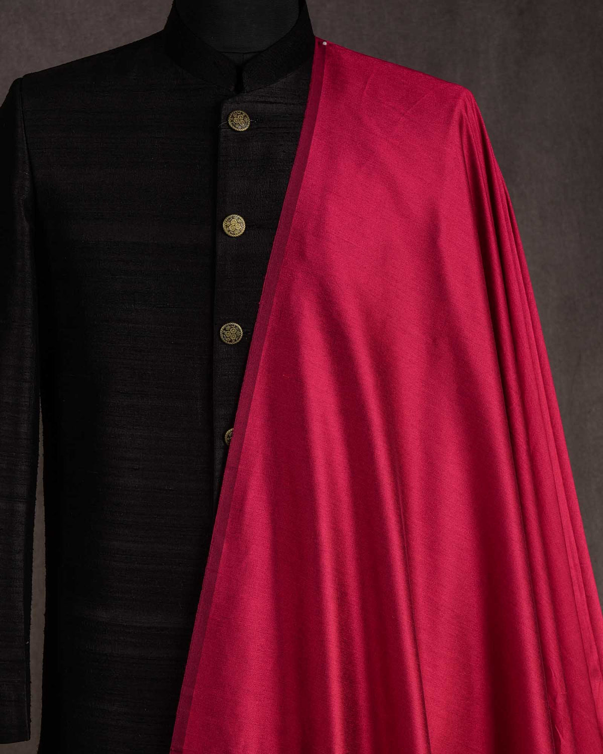 Sangria Maroon Woven Poly Cotton Silk Fabric-HolyWeaves
