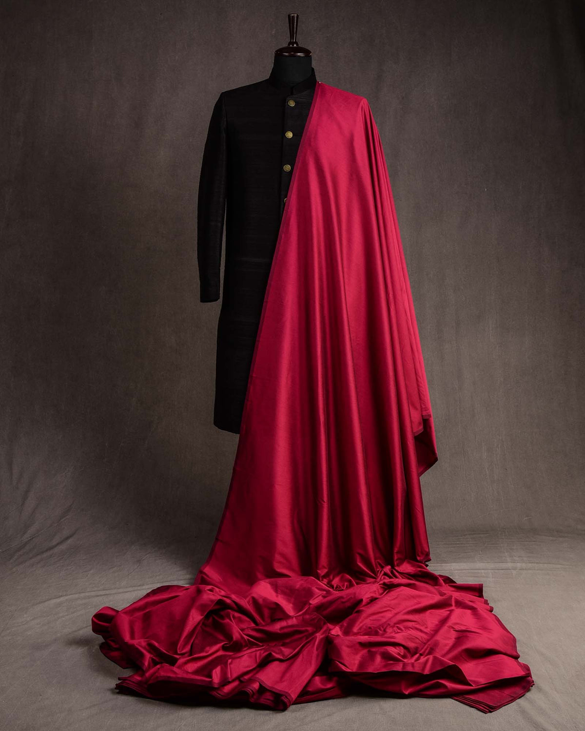 Sangria Maroon Woven Poly Cotton Silk Fabric-HolyWeaves