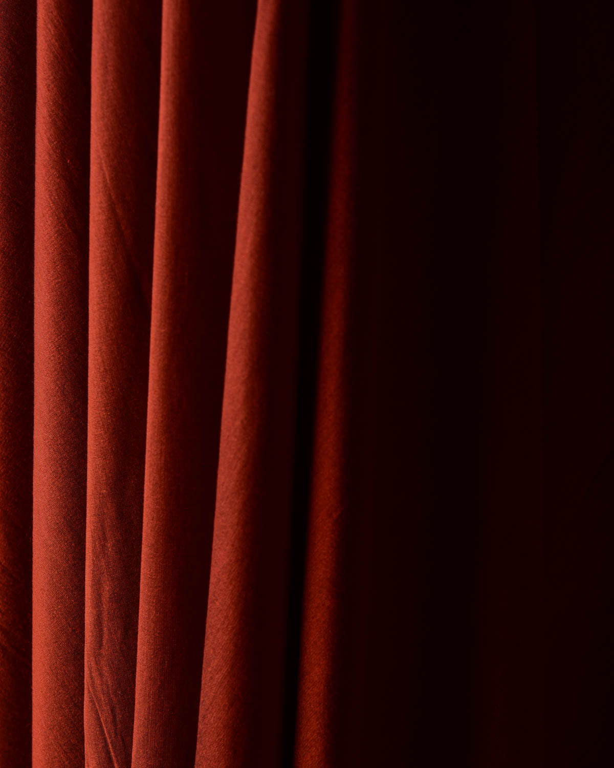 Rusty Maroon Woven Poly Cotton Silk Fabric