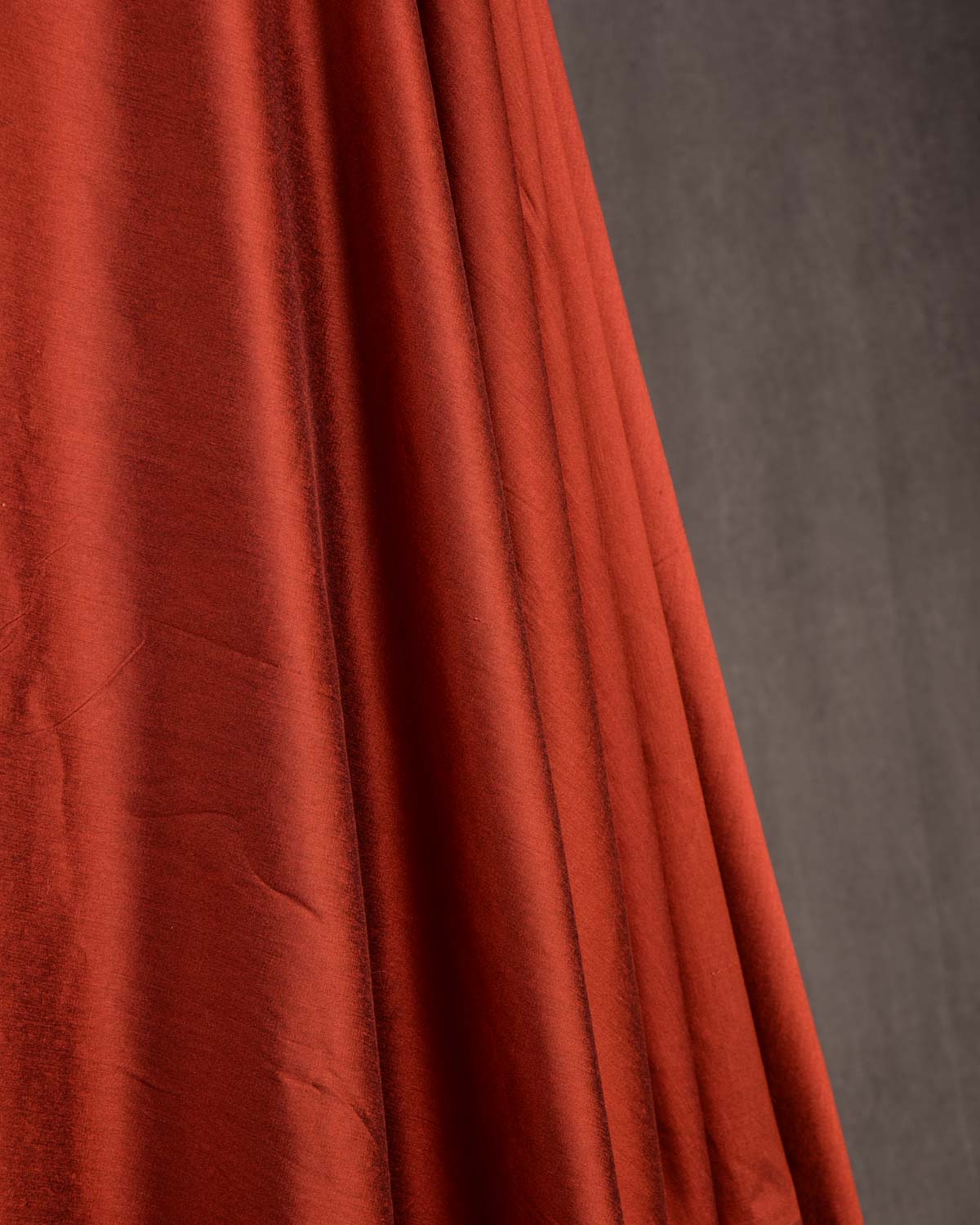 Rusty Maroon Woven Poly Cotton Silk Fabric