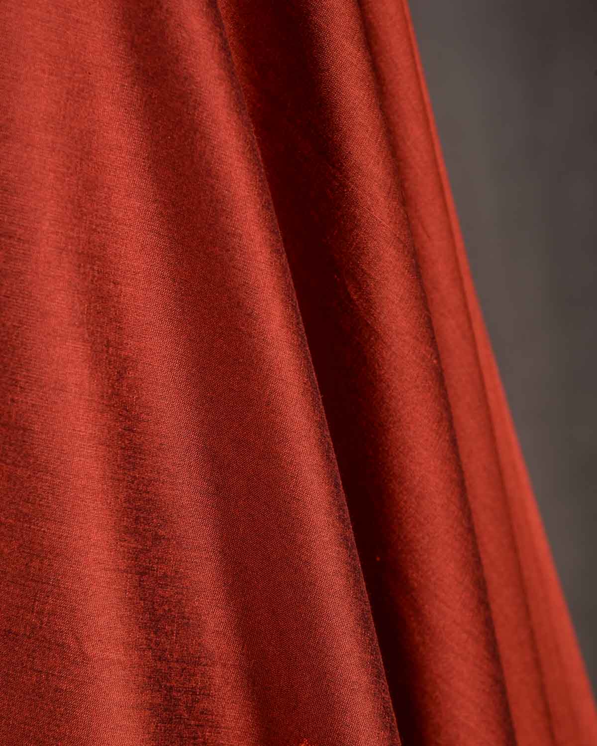 Rusty Maroon Woven Poly Cotton Silk Fabric