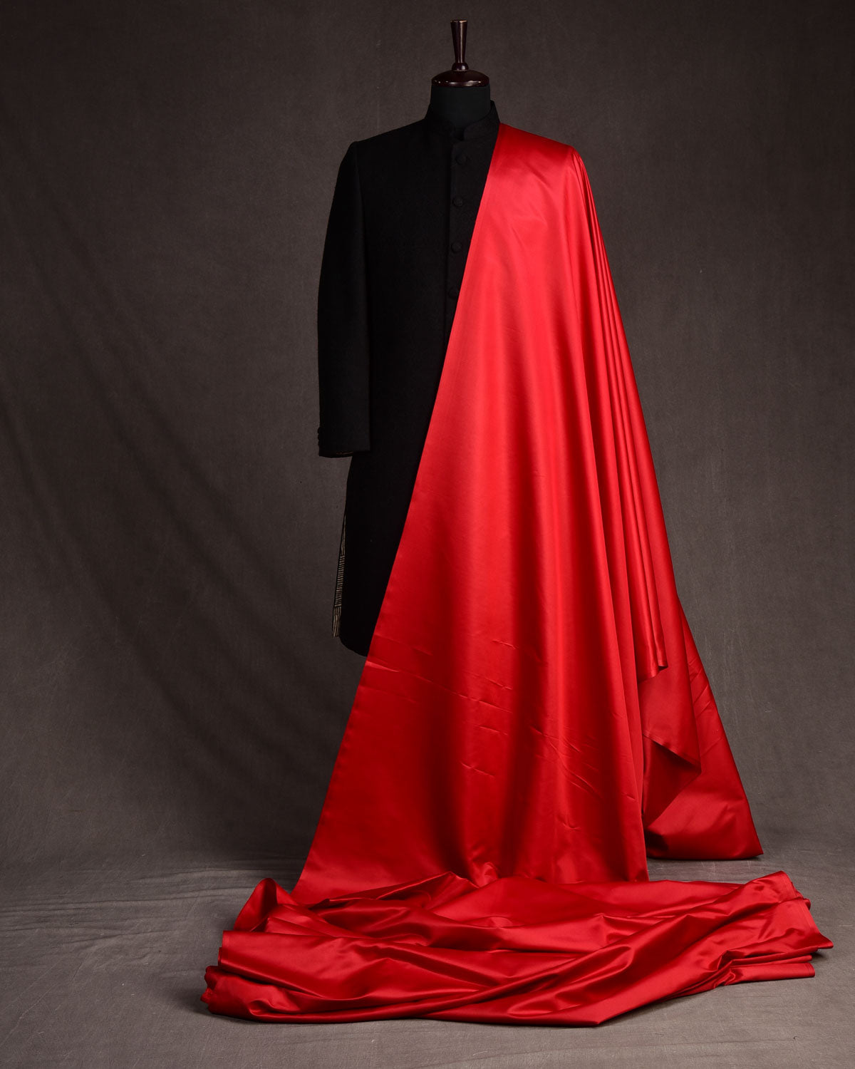 Red Plain Satin Viscose Silk Fabric-HolyWeaves
