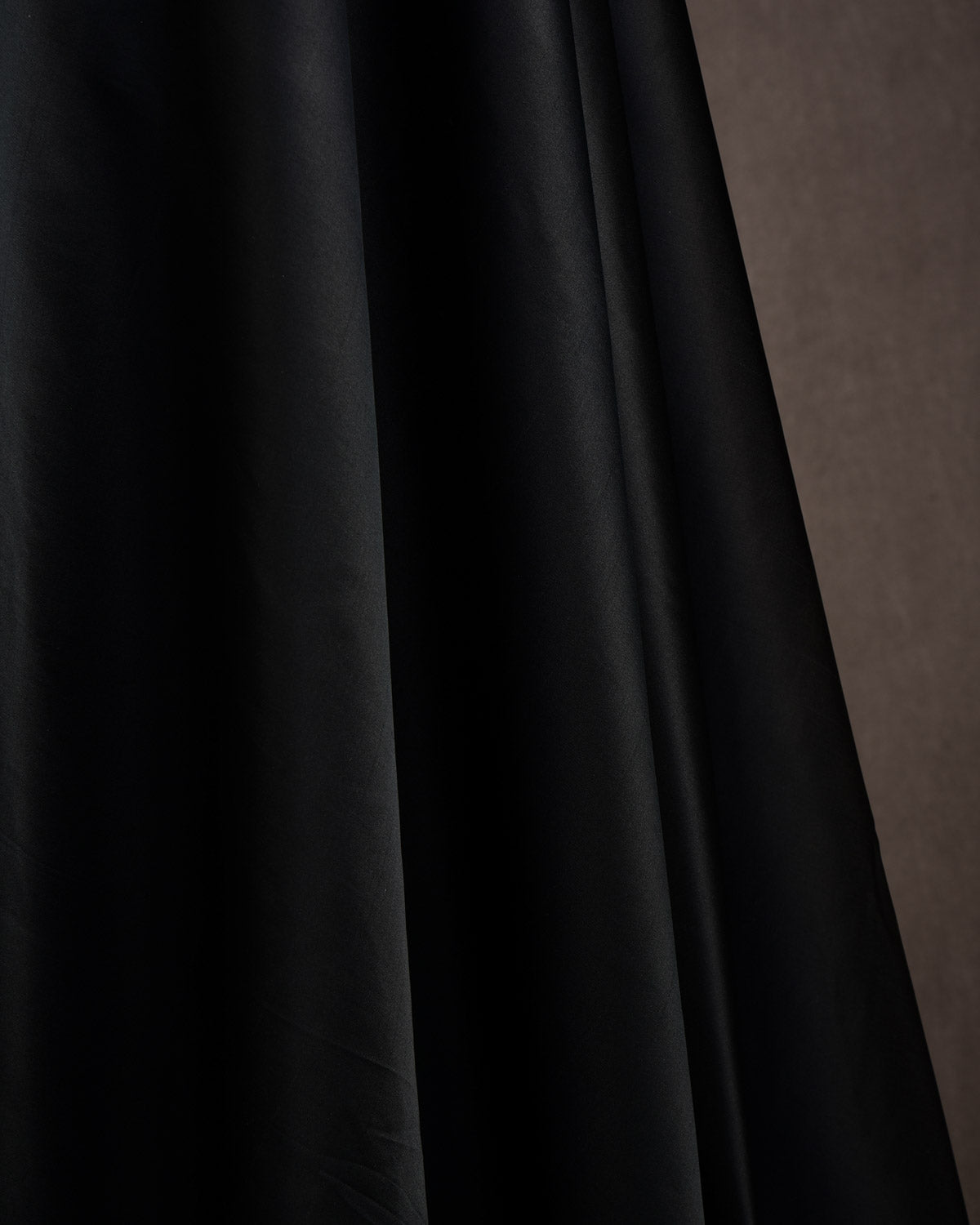 Black Solid Satin Viscose Silk Fabric-HolyWeaves