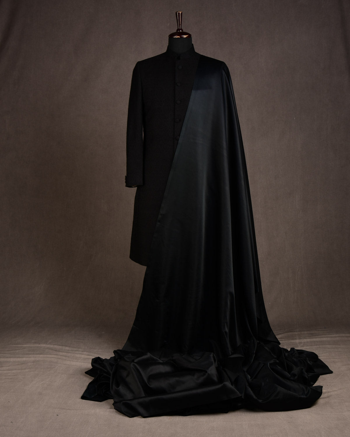 Black Solid Satin Viscose Silk Fabric-HolyWeaves