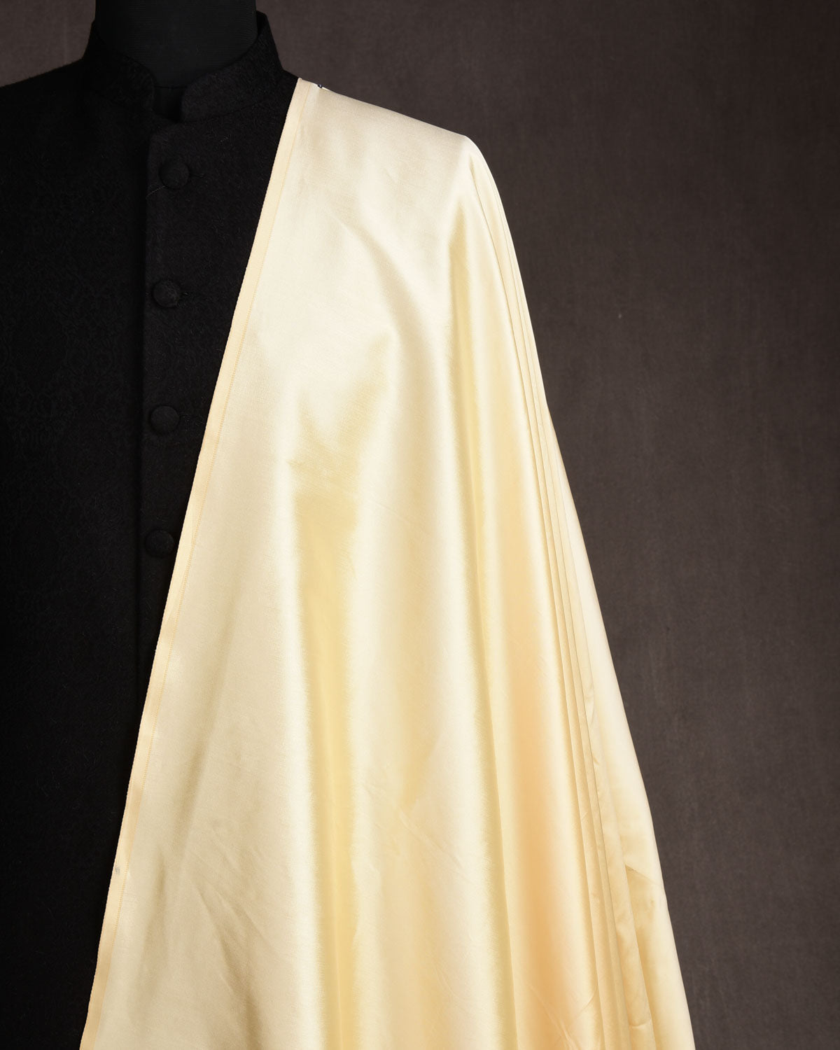 Butter Cream Plain Satin Viscose Silk Fabric-HolyWeaves