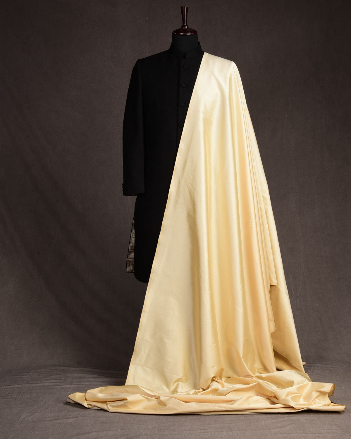 Butter Cream Plain Satin Viscose Silk Fabric-HolyWeaves