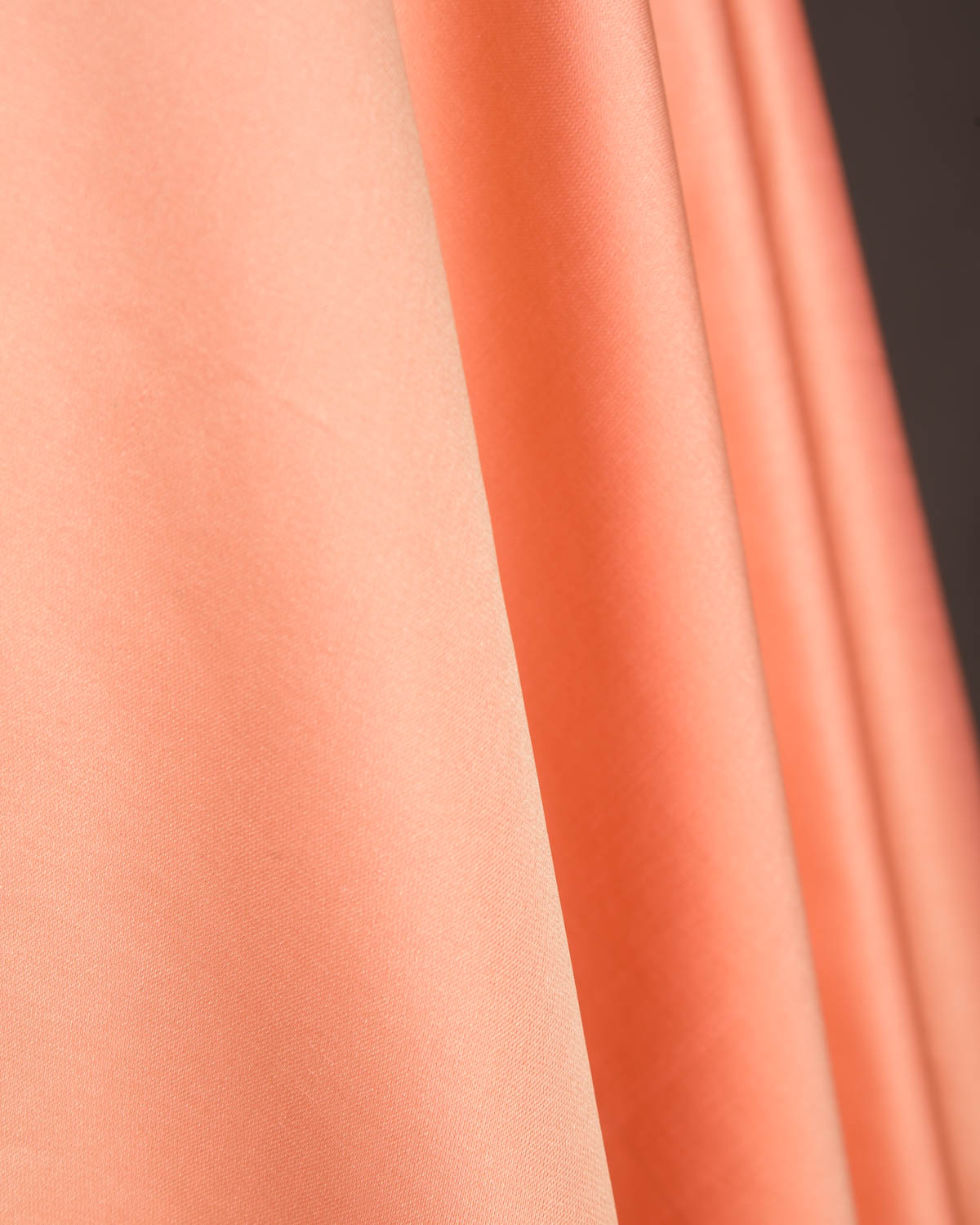 Peach Banarasi Plain Woven Satin Viscose Silk Unisex Fabric-HolyWeaves