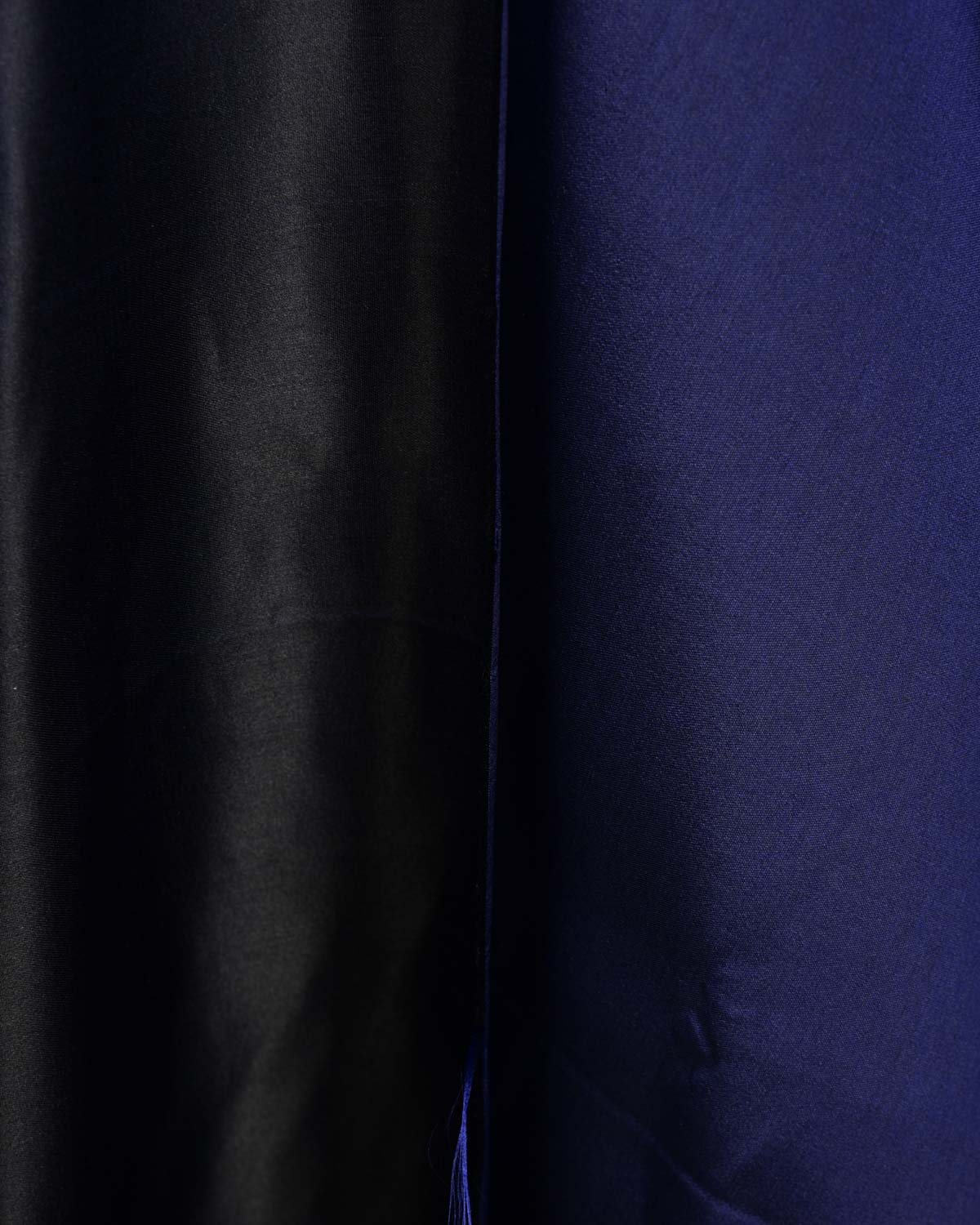 Navy Blue Plain Satin Viscose Silk Fabric-HolyWeaves